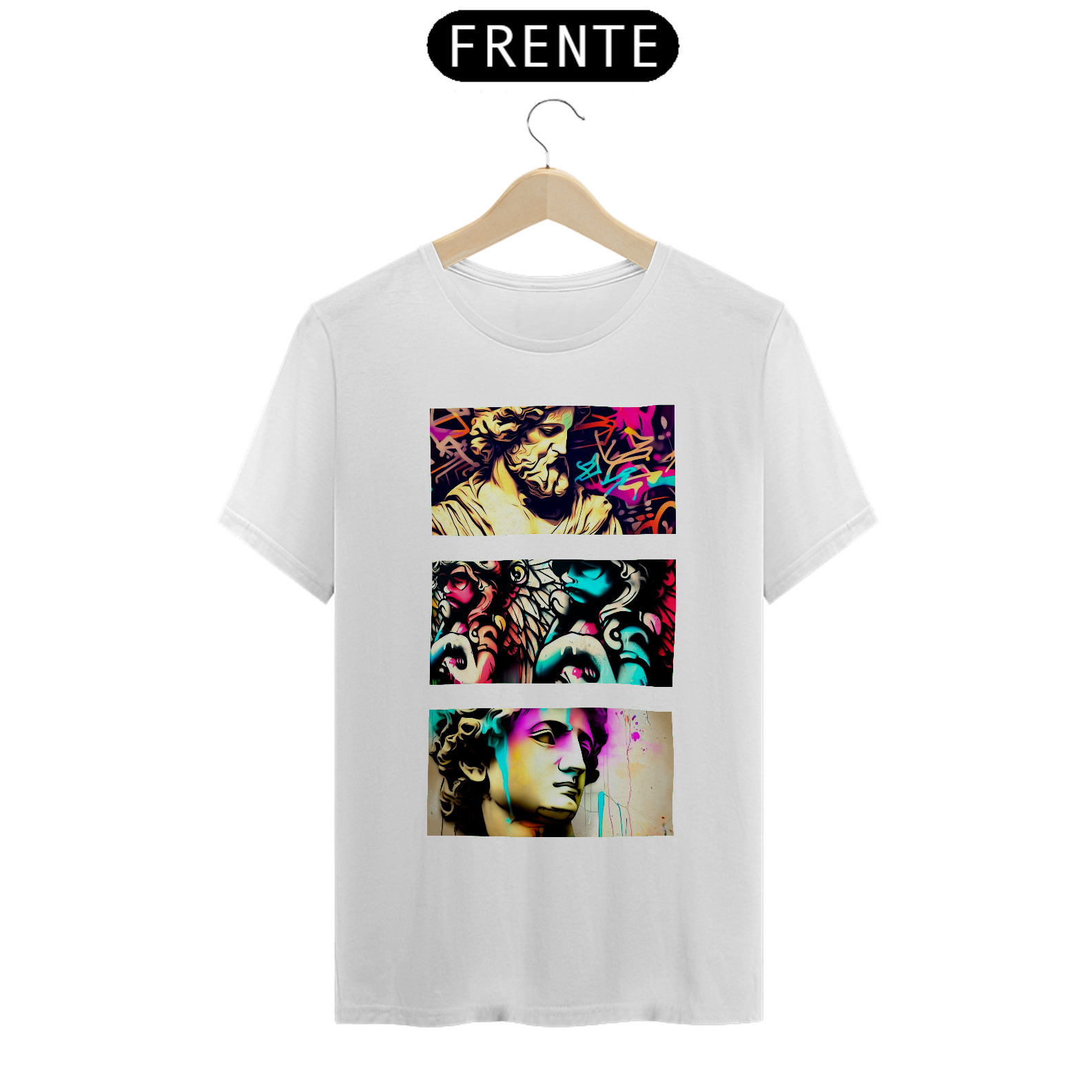 Camiseta Masculina - Estátuas Gregas Grafitadas