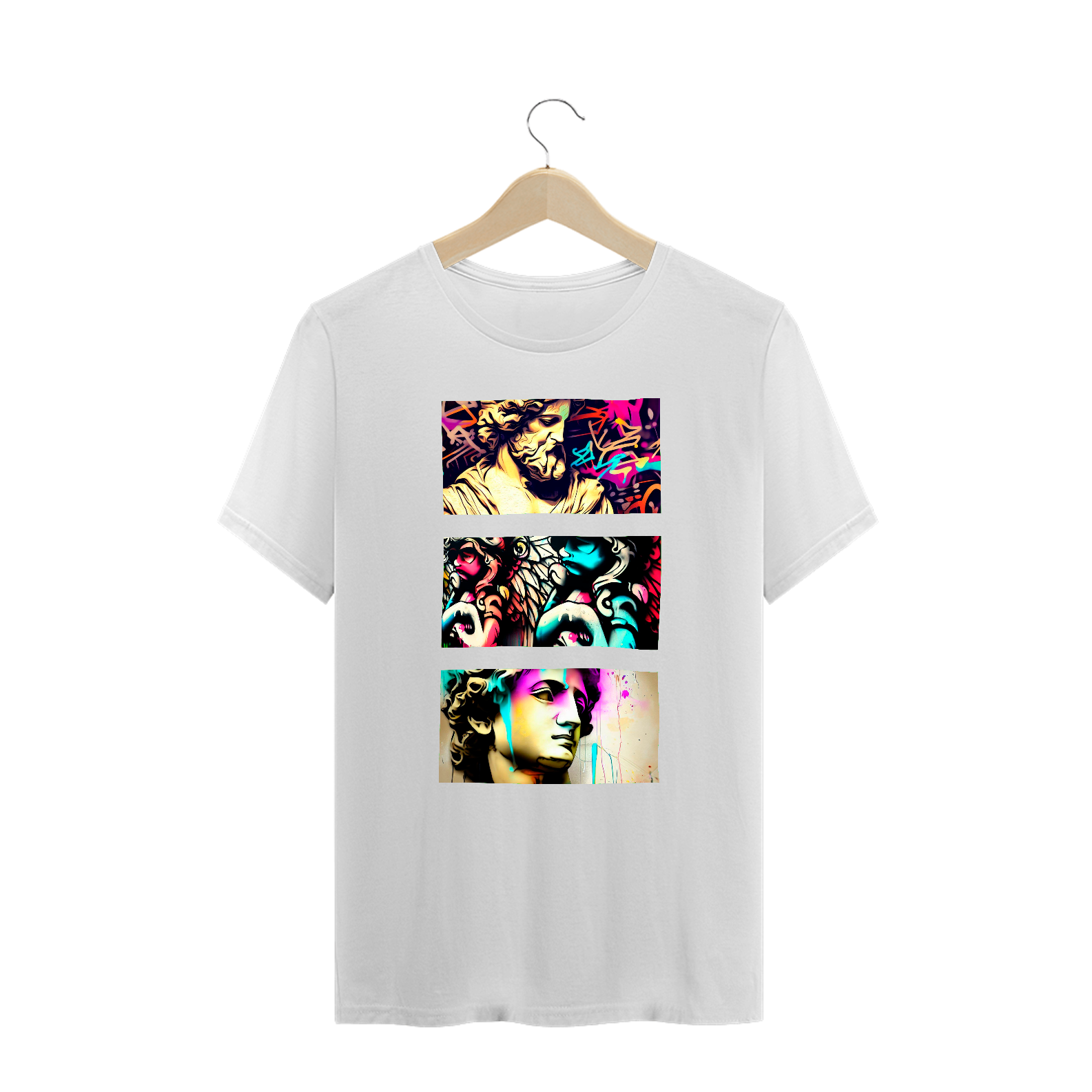 Camiseta Plus Size - Estátuas Gregas Grafitadas