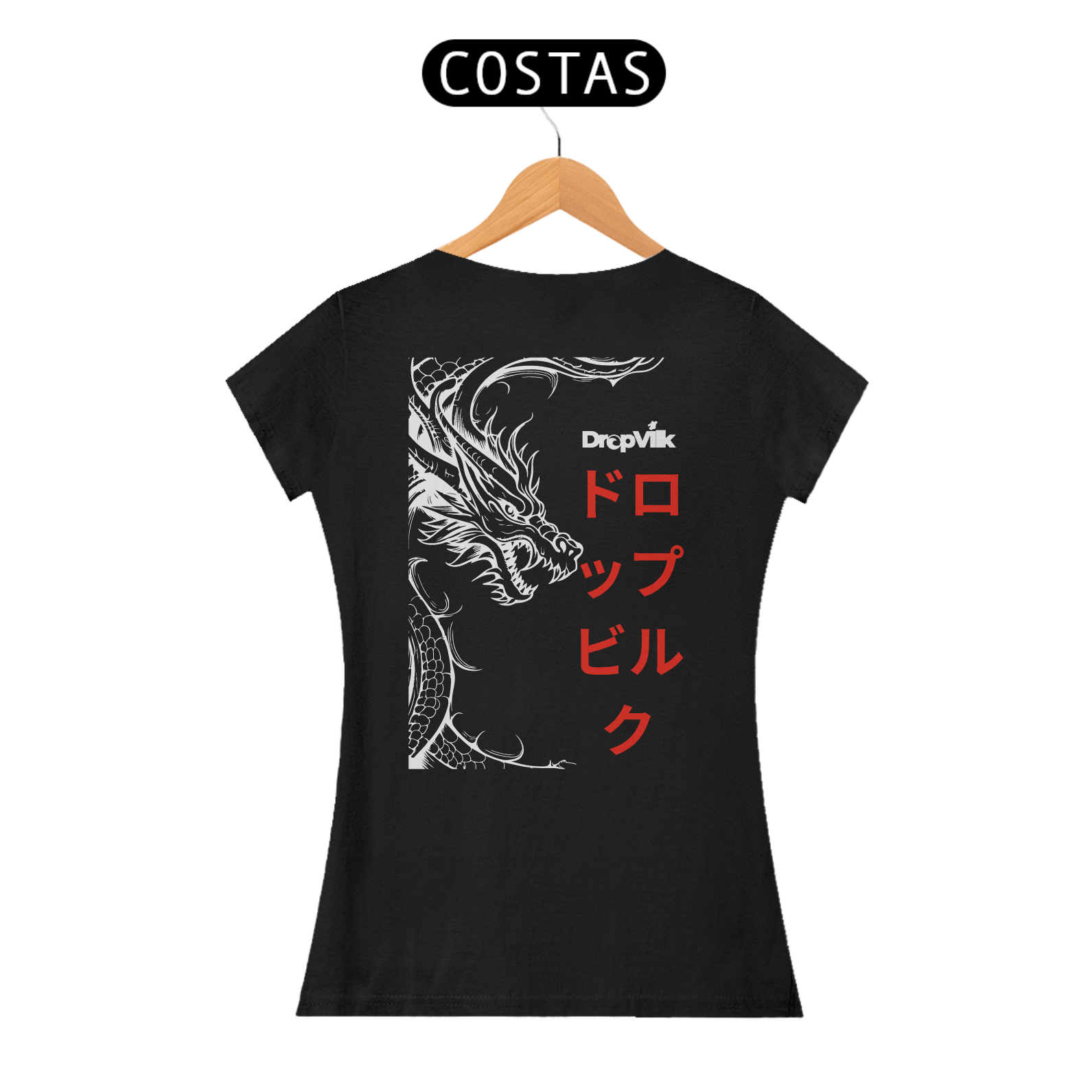Camiseta Dragão Dropvilk - Feminina (Estampa nas costas)