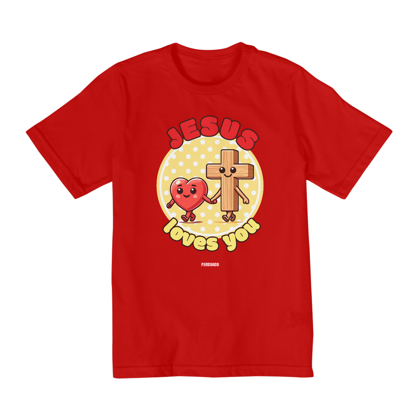 0005K - Camiseta Infantil Jesus Loves You