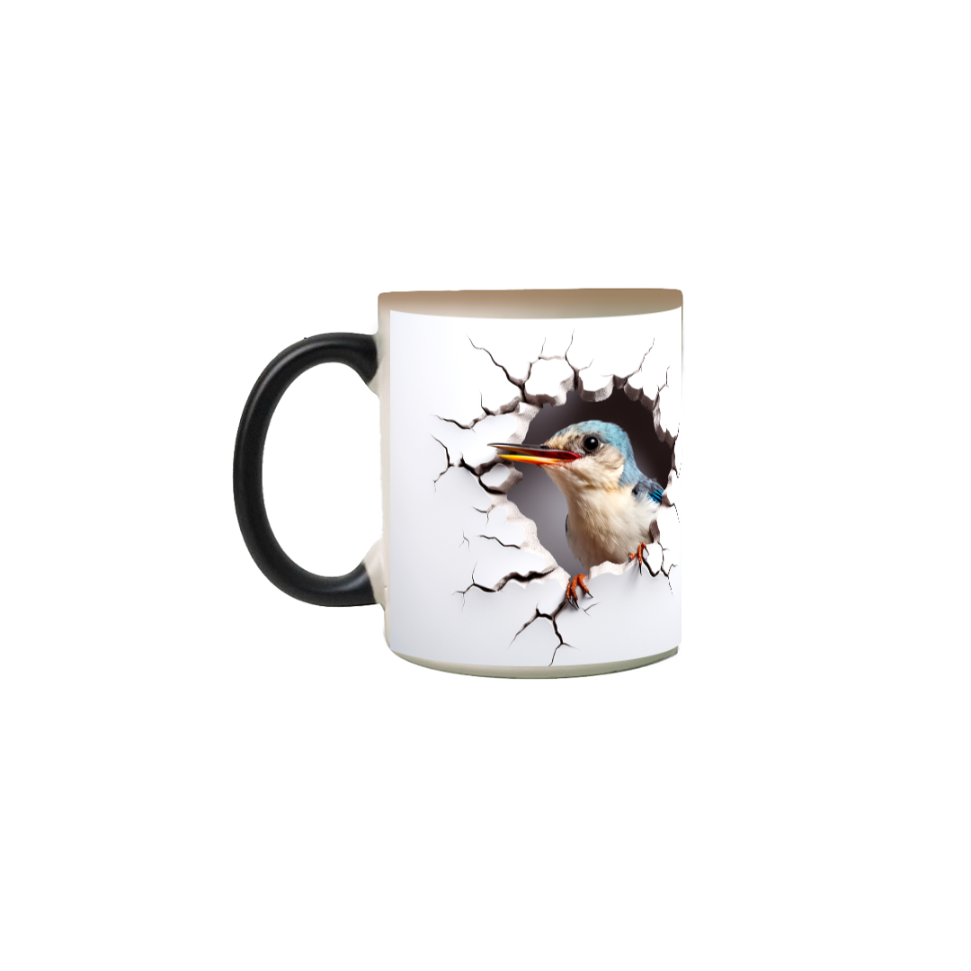 Caneca mágica 3D passarinho