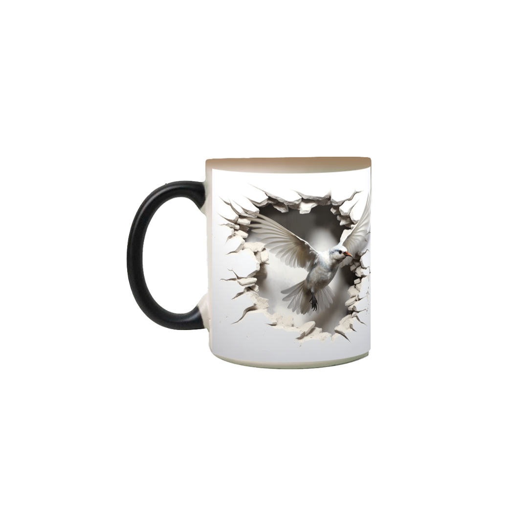 Caneca mágica 3D beija flor