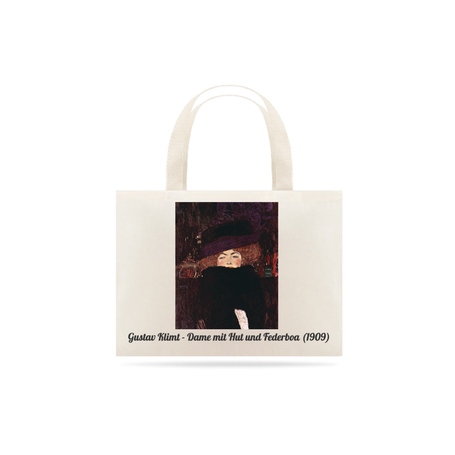 Ecobag Gustav Klimt - Senhora com Chapéu e Boá