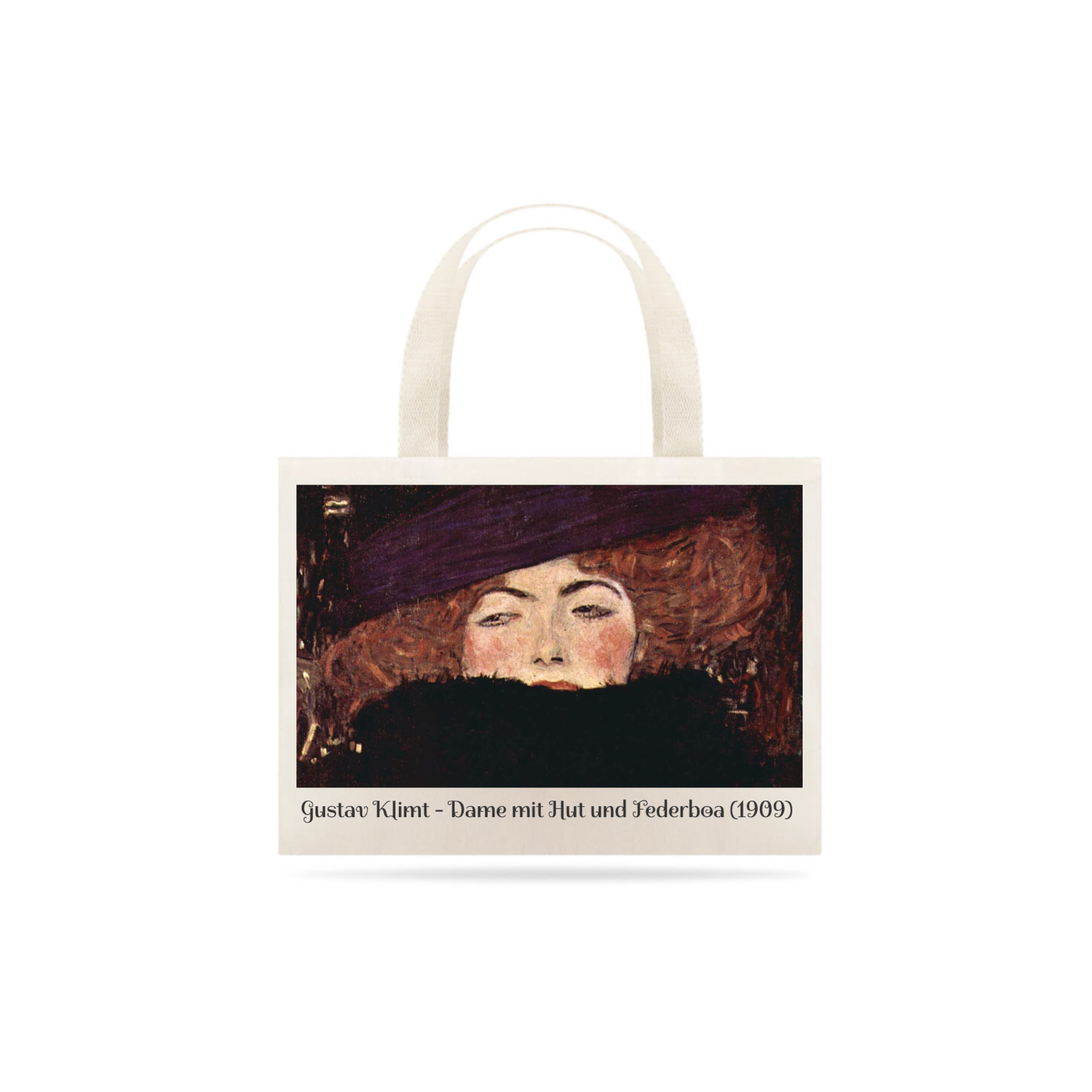 Ecobag Gustav Klimt - Senhora com chapéu olhar