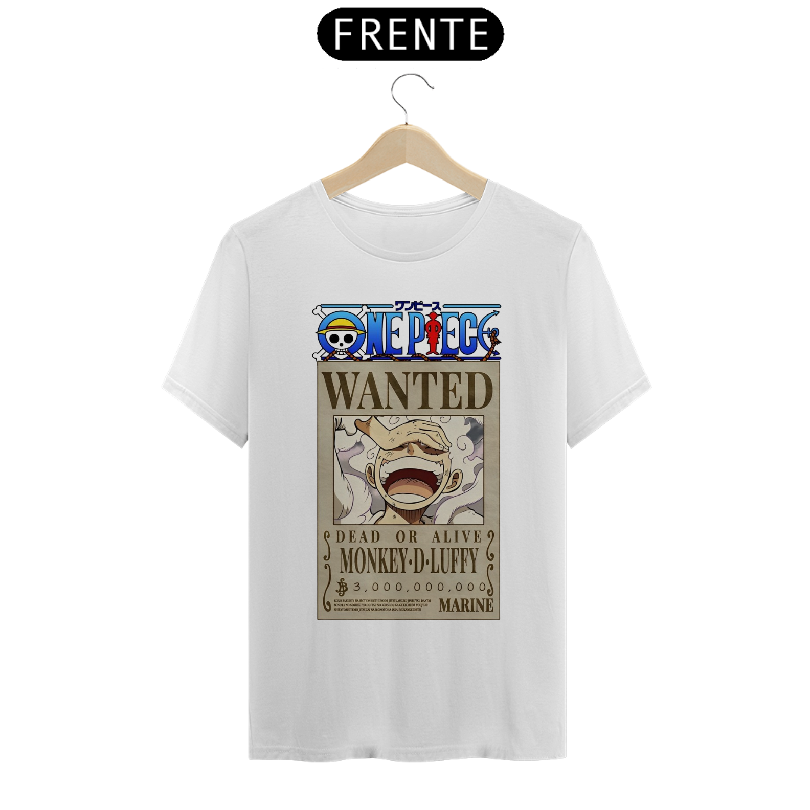 camiseta T-Shirt Classic com cartaz de procurado do luffy