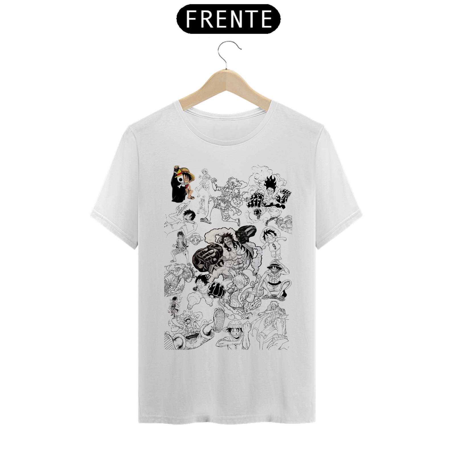 camiseta T-Shirt Classic personalizada com varias estampas do luffy