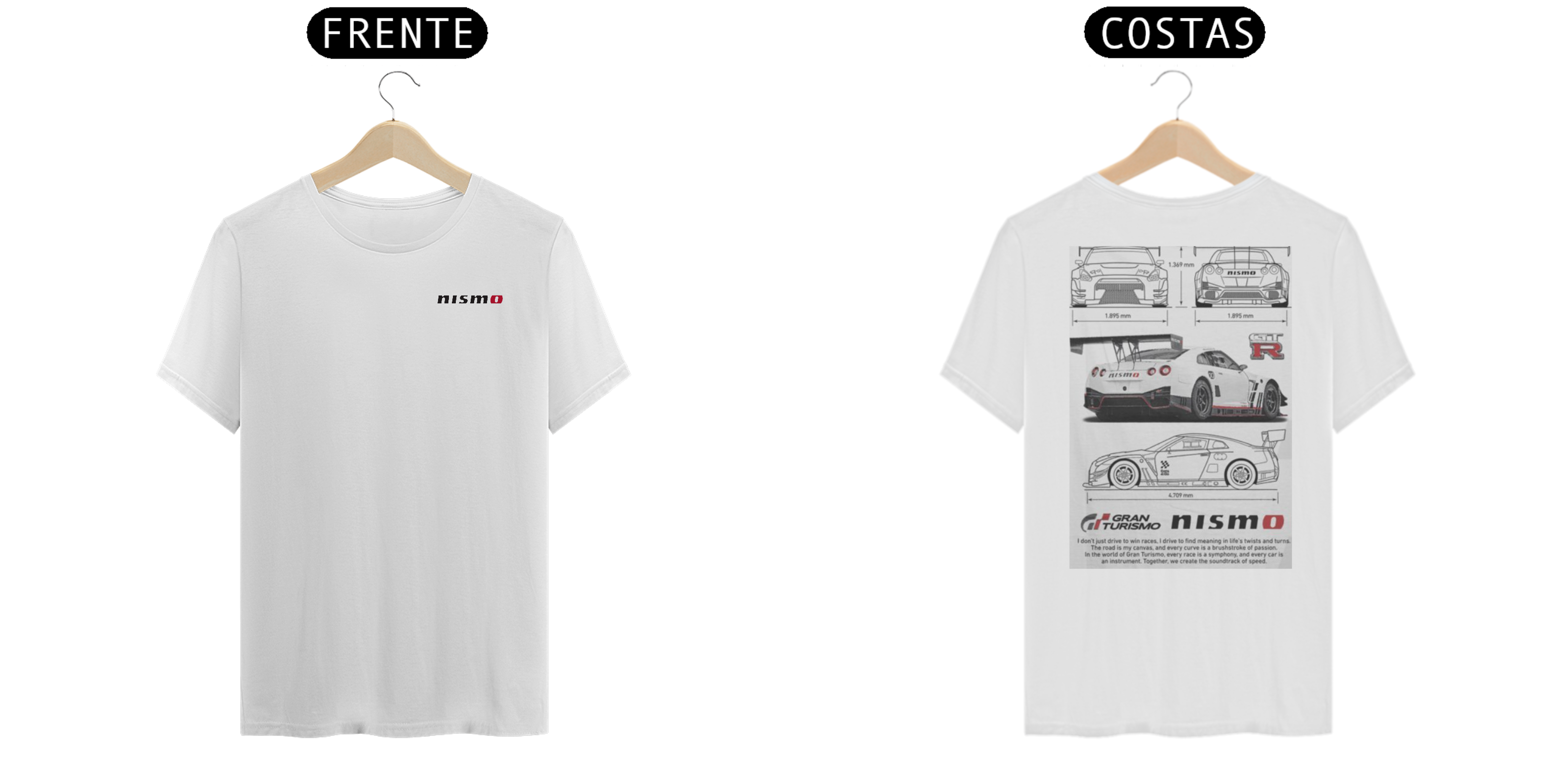 camisa nismo frente e costa