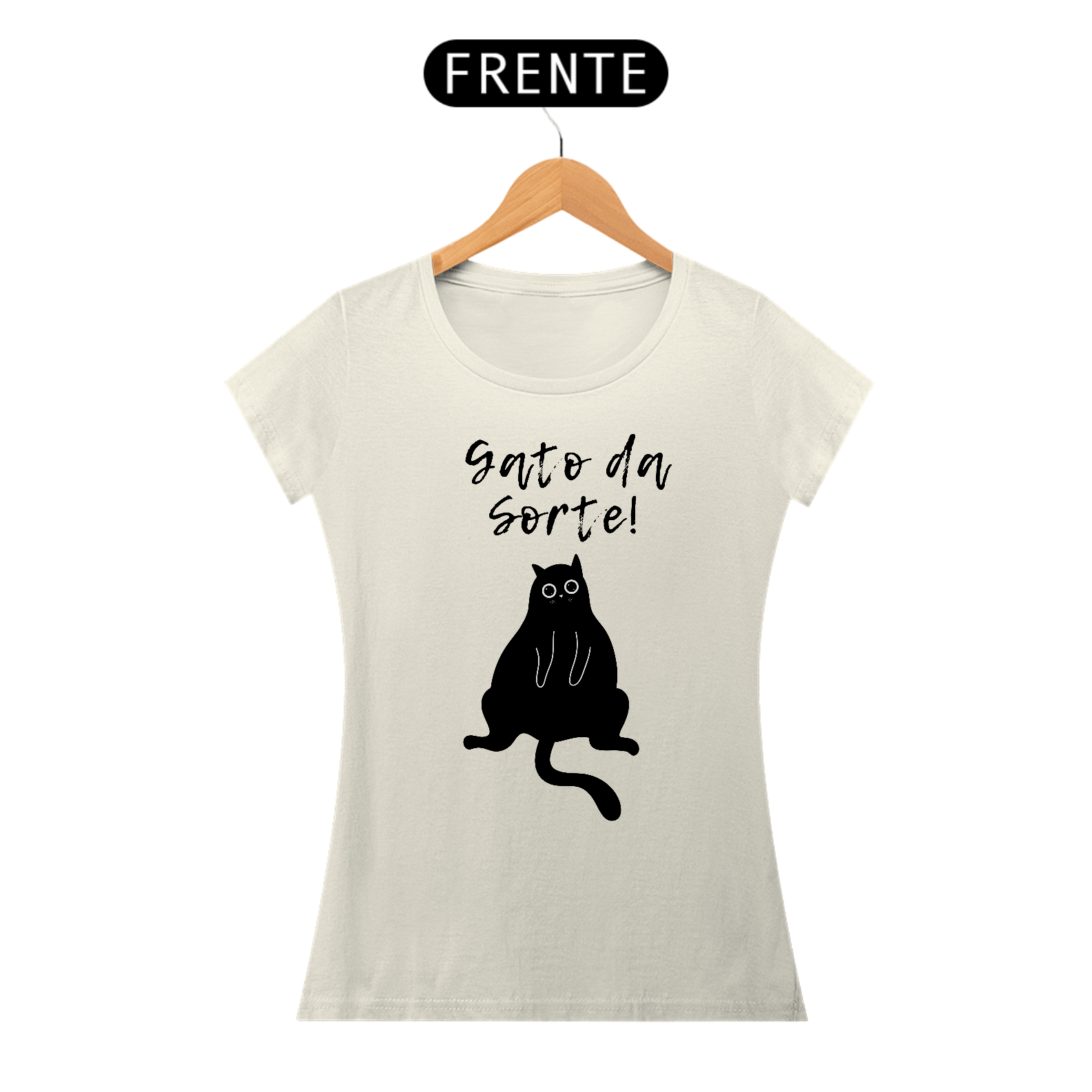 Nome do produto  Camiseta Feminina Gato Preto