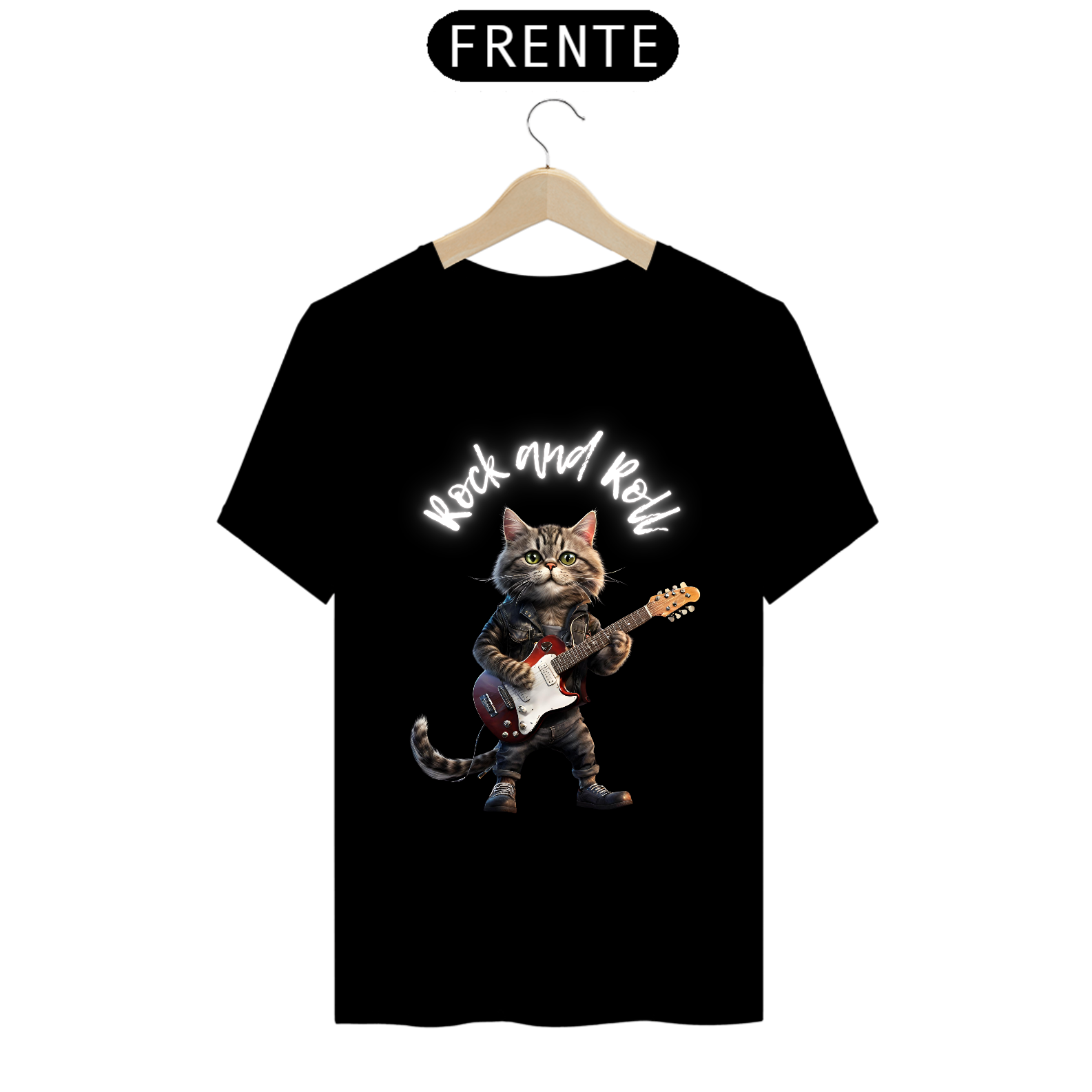 Nome do produto: Camiseta Gato Roqueiro