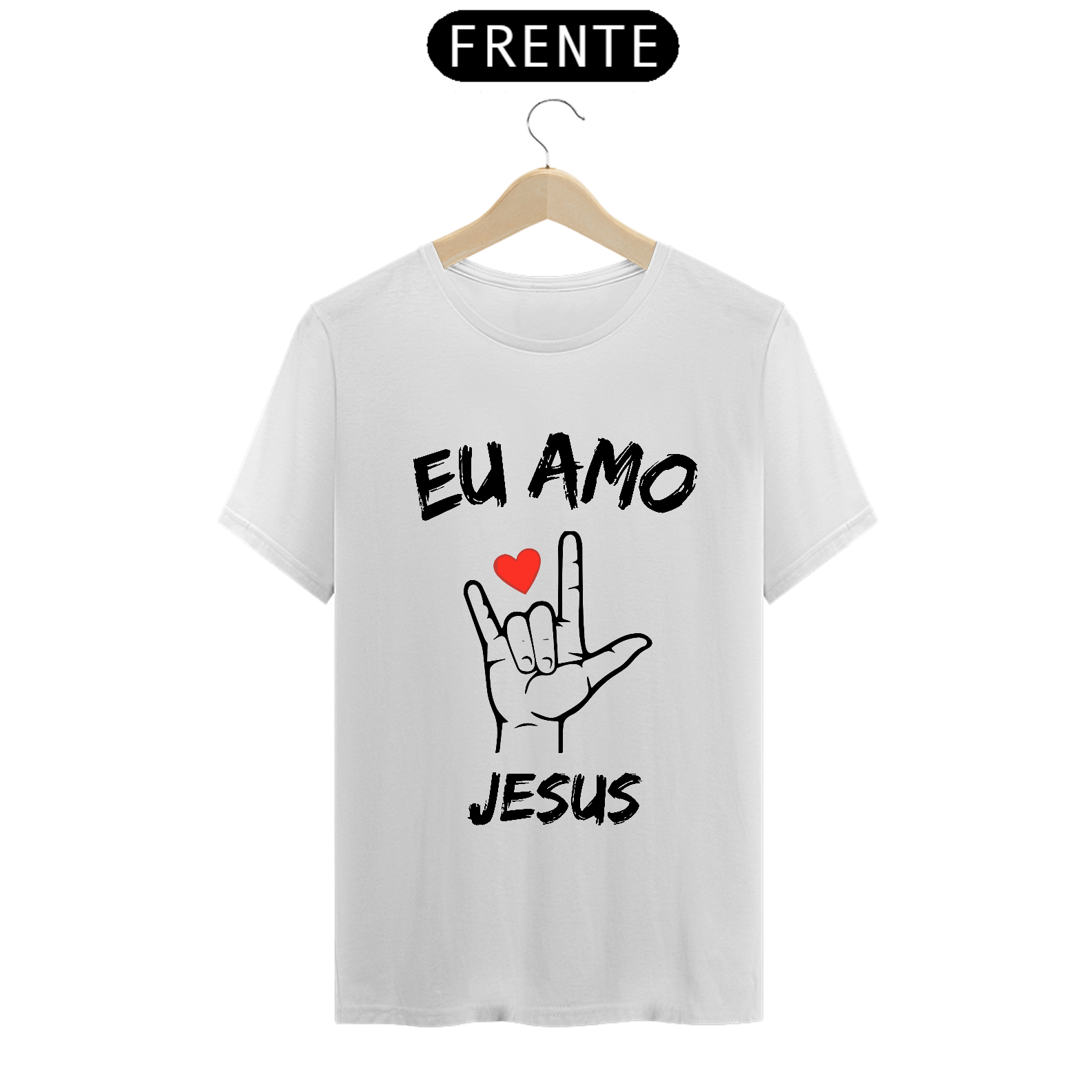 Nome do produto: Camiseta Prime Eu Amo Jesus (Libras)