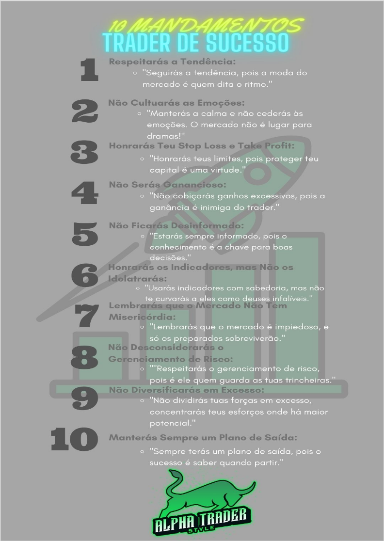 Poster 10 Mandamentos do Trader de Sucesso 