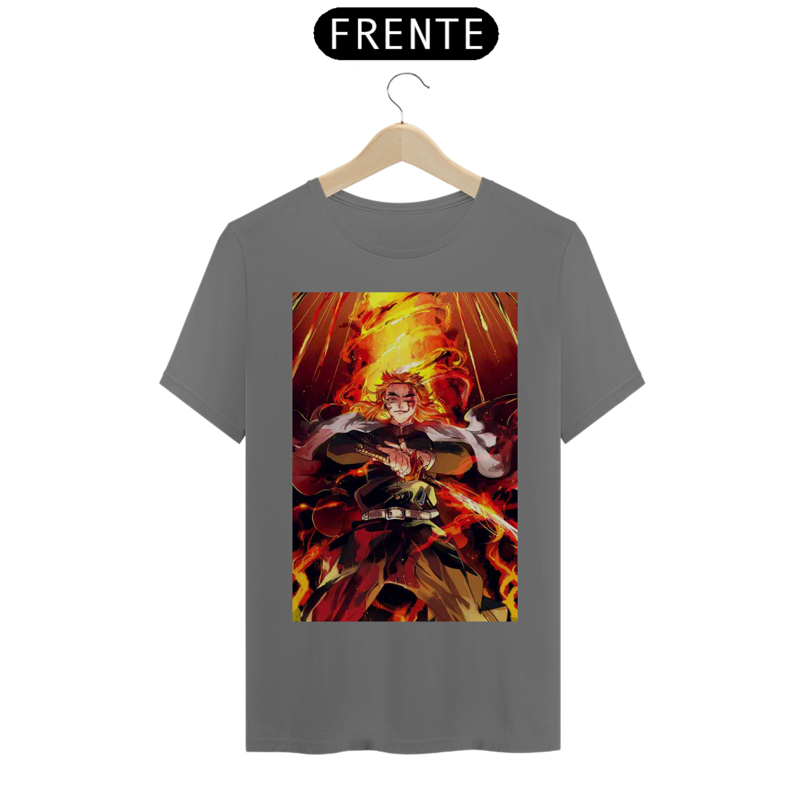 camisa com estampa do rengoku
