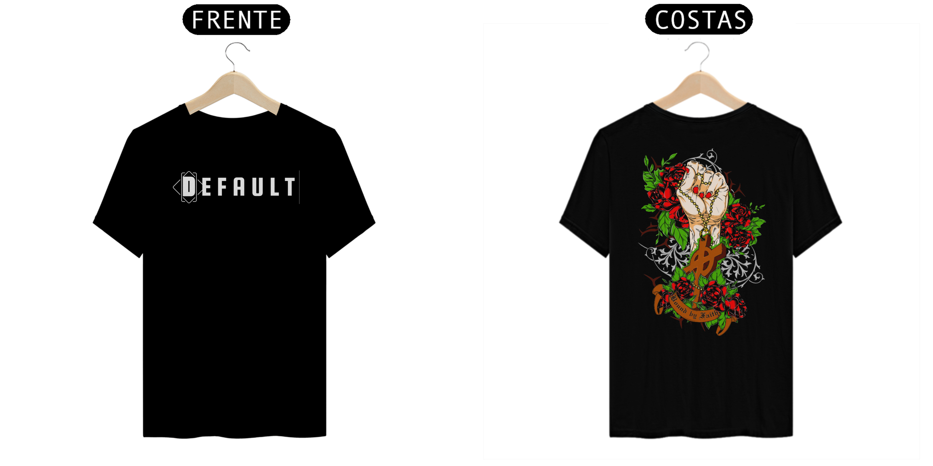 Camiseta T-shirt Oversized Terço sobre rosas.