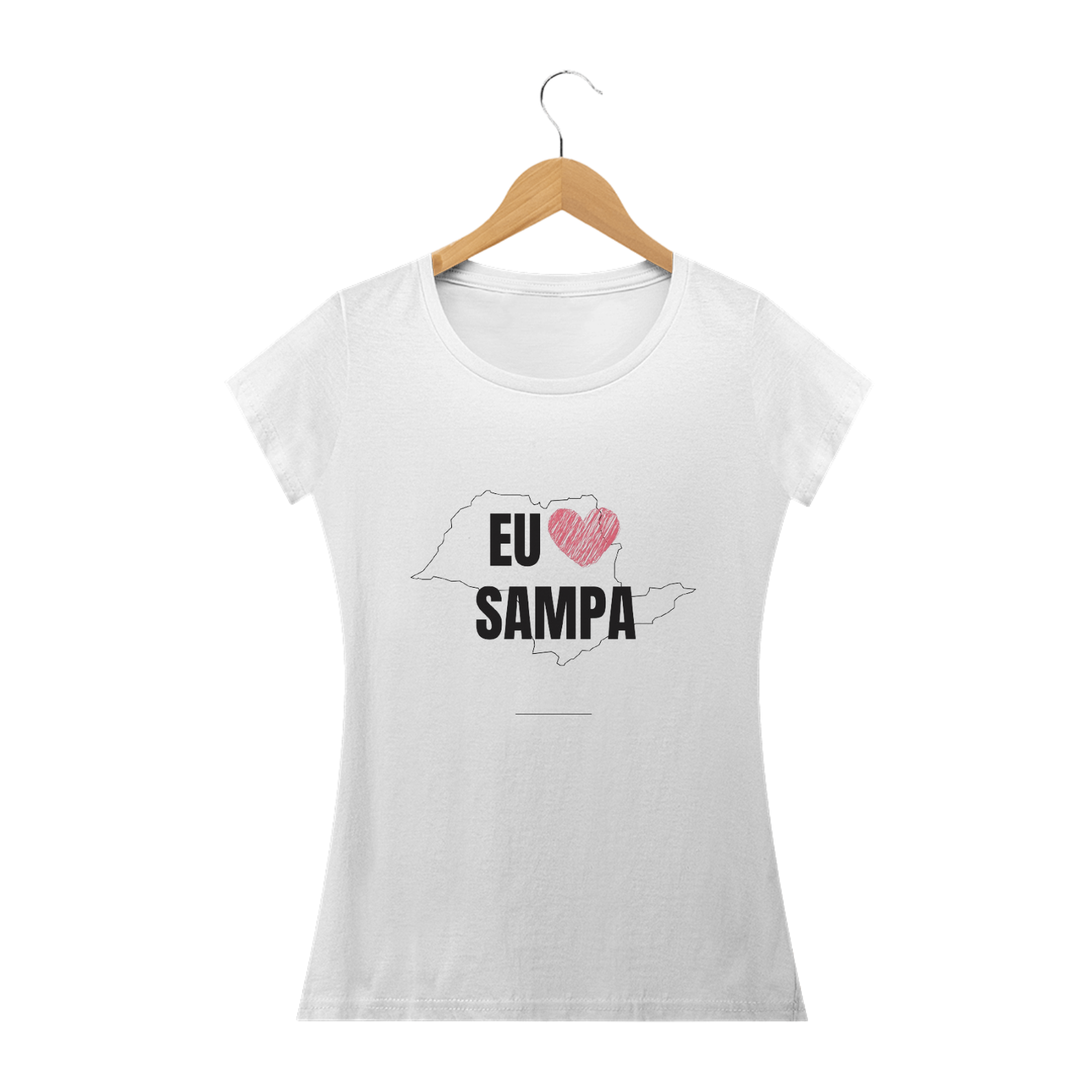 Camiseta Baby Long Temática - Eu Amo Sampa