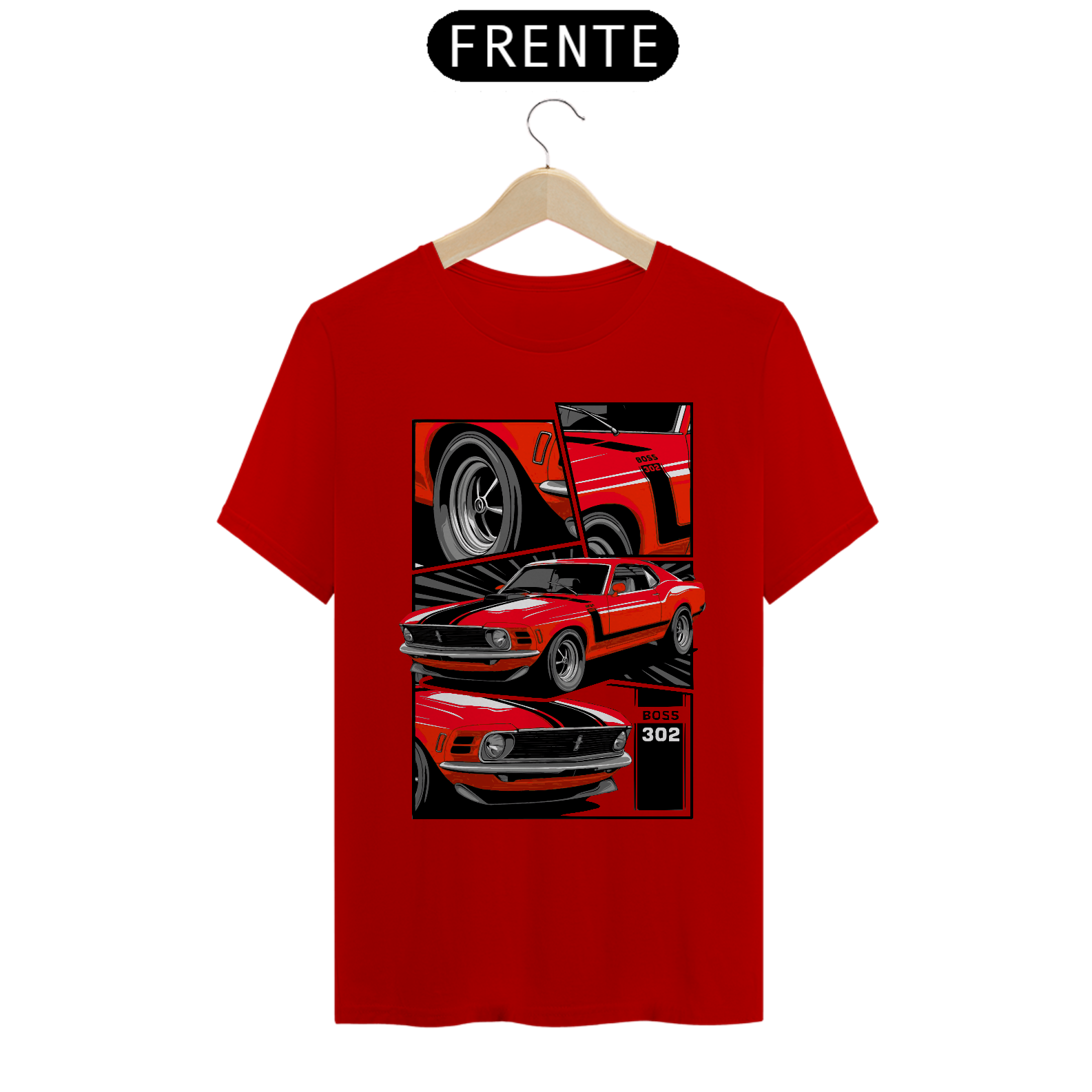 Camiseta Vermelha Mustang Boss