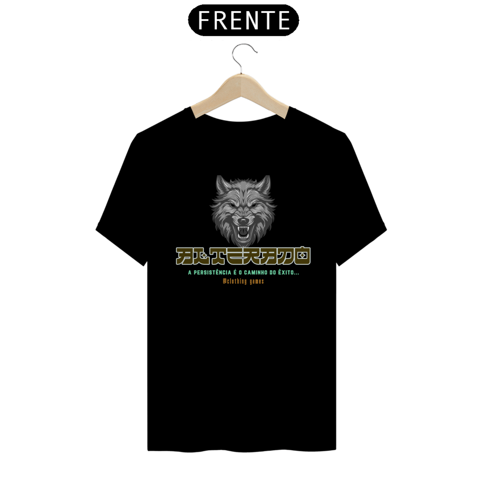 CAMISETA WOLF-PRETA @CLOTHING GAMER T-SHIRT QUALITY