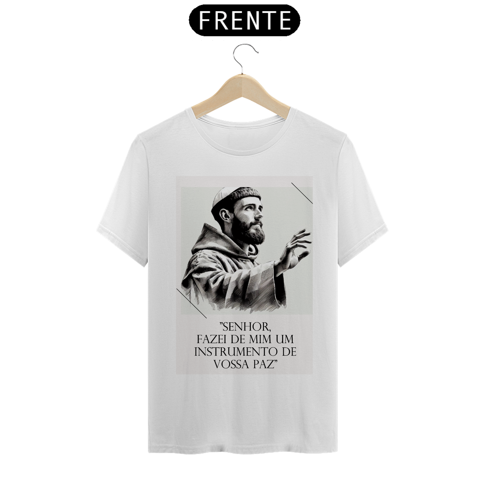 Camiseta São Francisco de Assis - Senhor fazei de mim um instrumento de vossa paz
