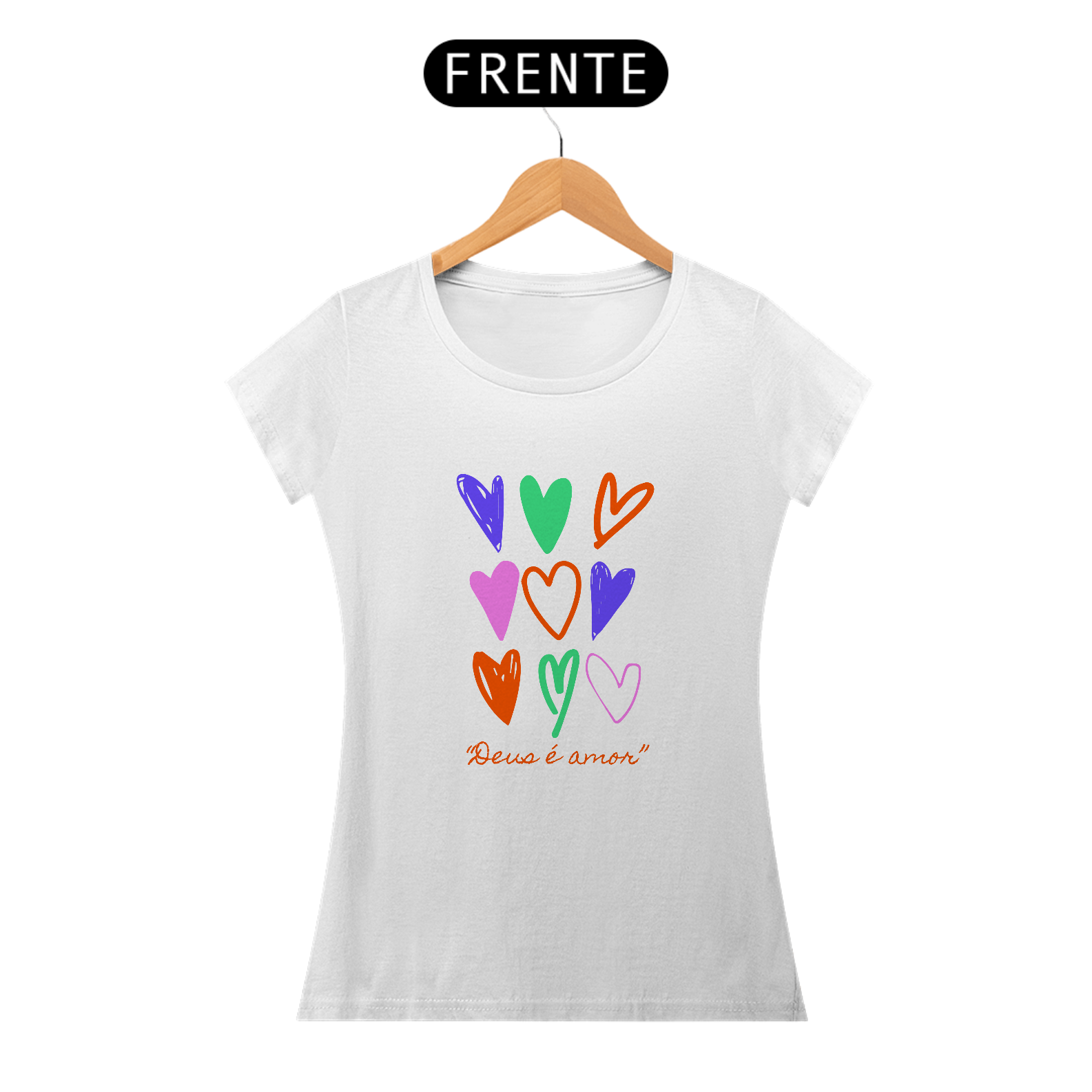 Baby look corações - Deus é amor