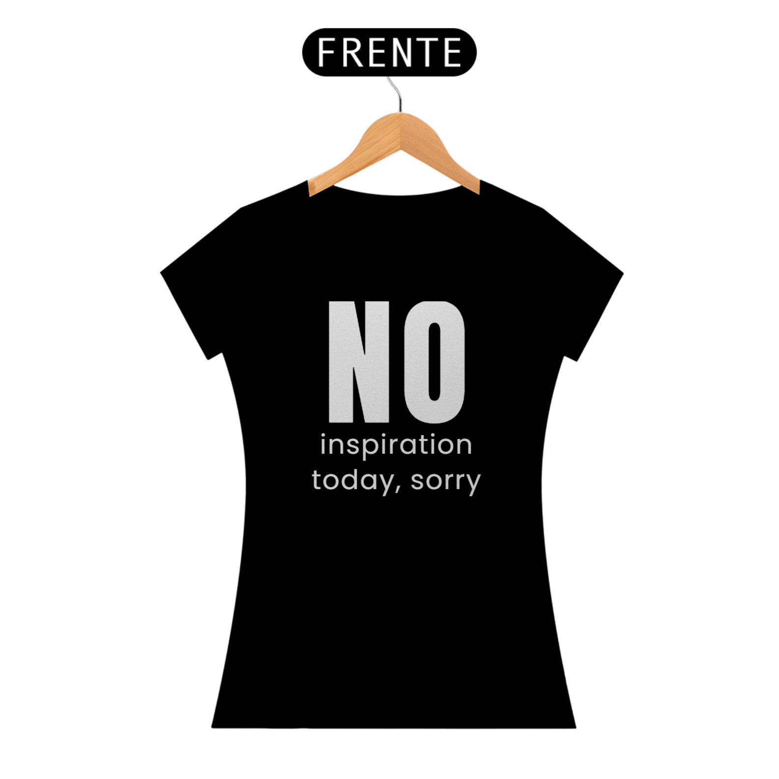 T-shirt baby long NO INSPIRATION escrita branca