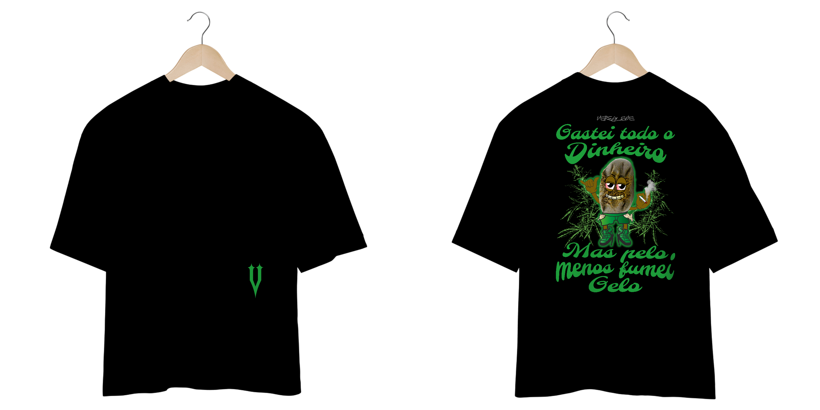 Camiseta Oversized Pelo Menos Fumei Gelo Versal.Ene