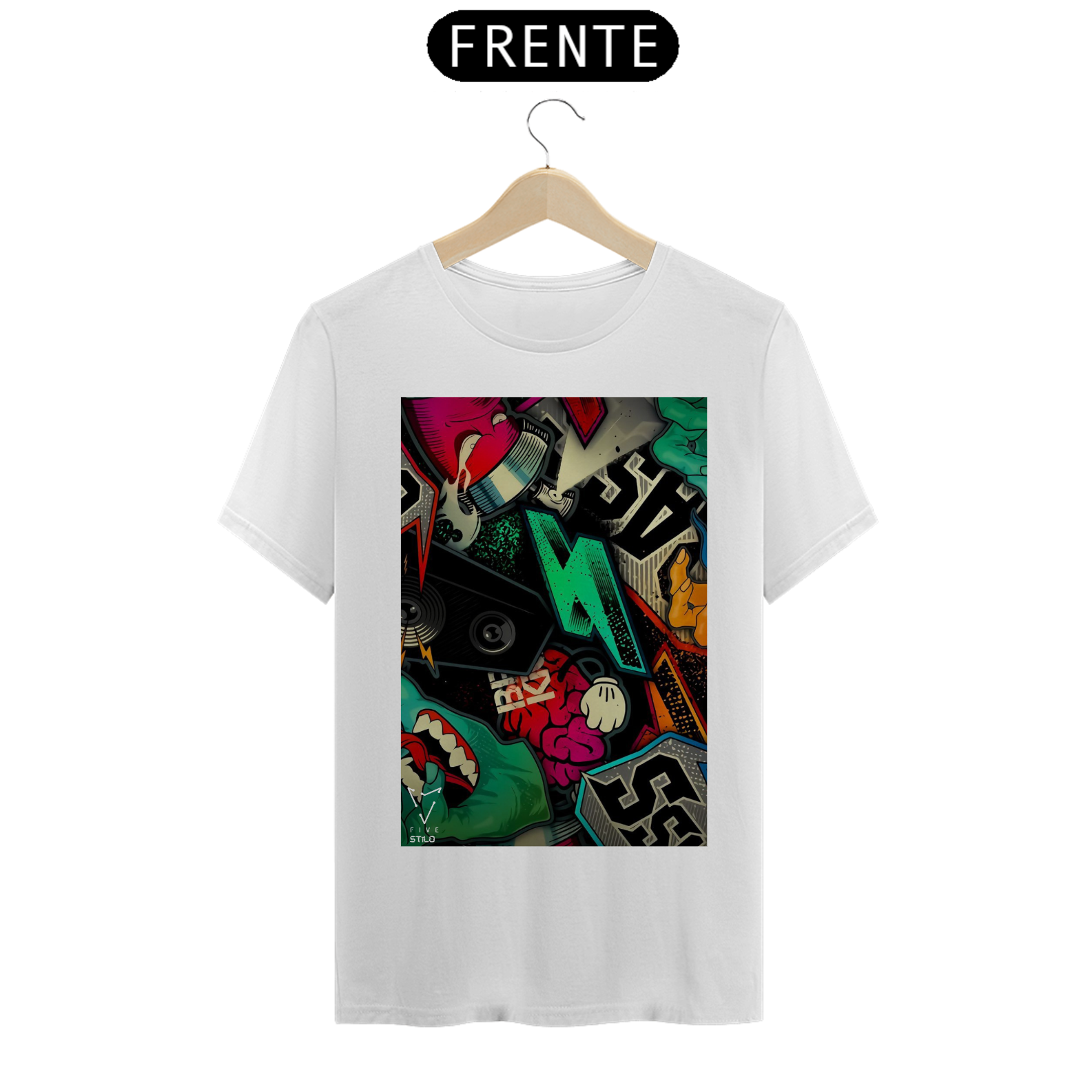 CAMISA ESTAMPA GRAFITE 3D FIVE STILO