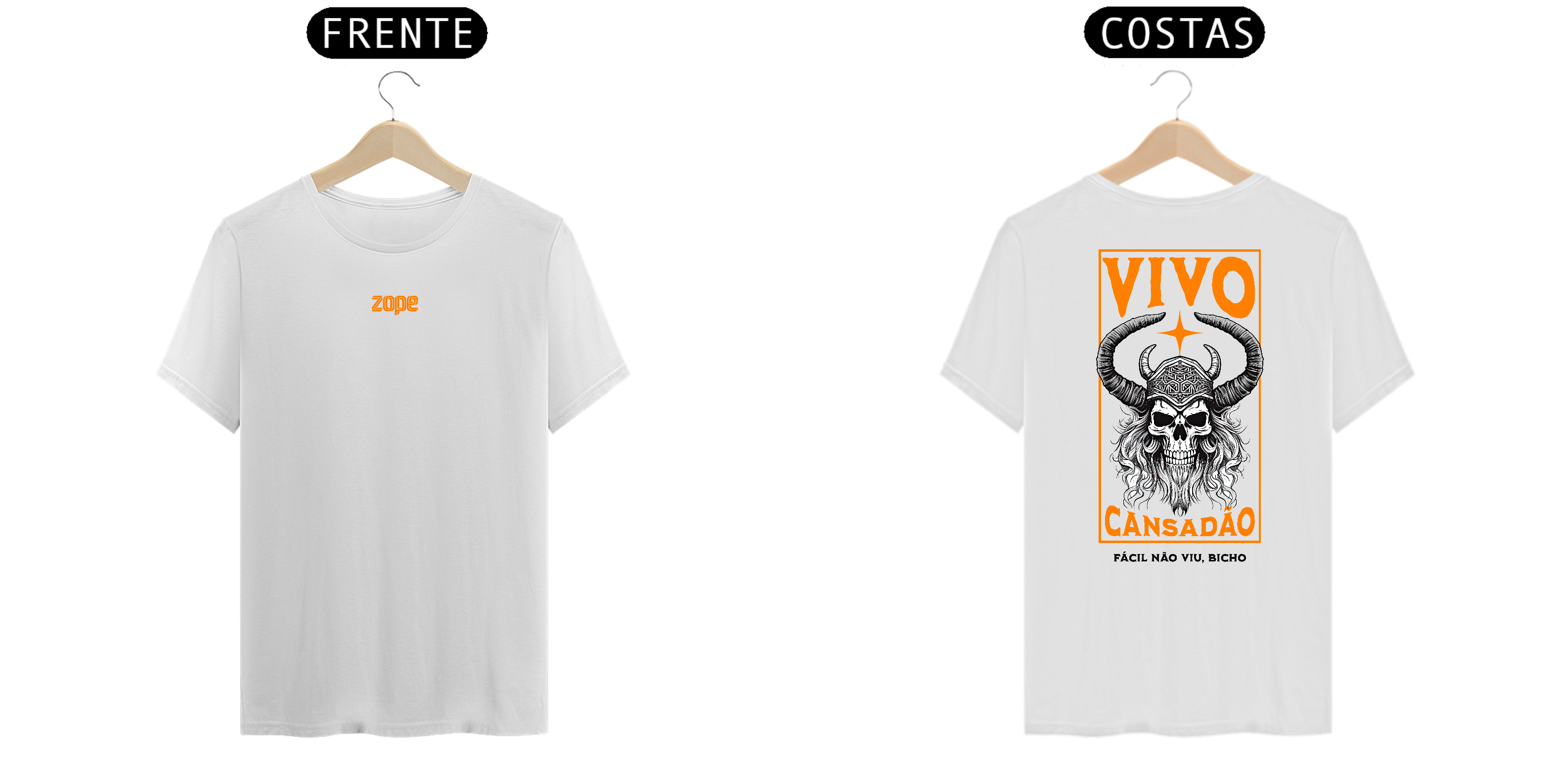 Camiseta Streetwear Branca Estampasa - Cansadão