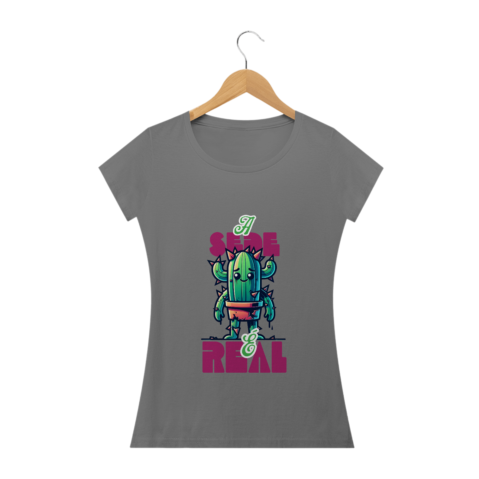 Camiseta Estampada Cacto Femenina