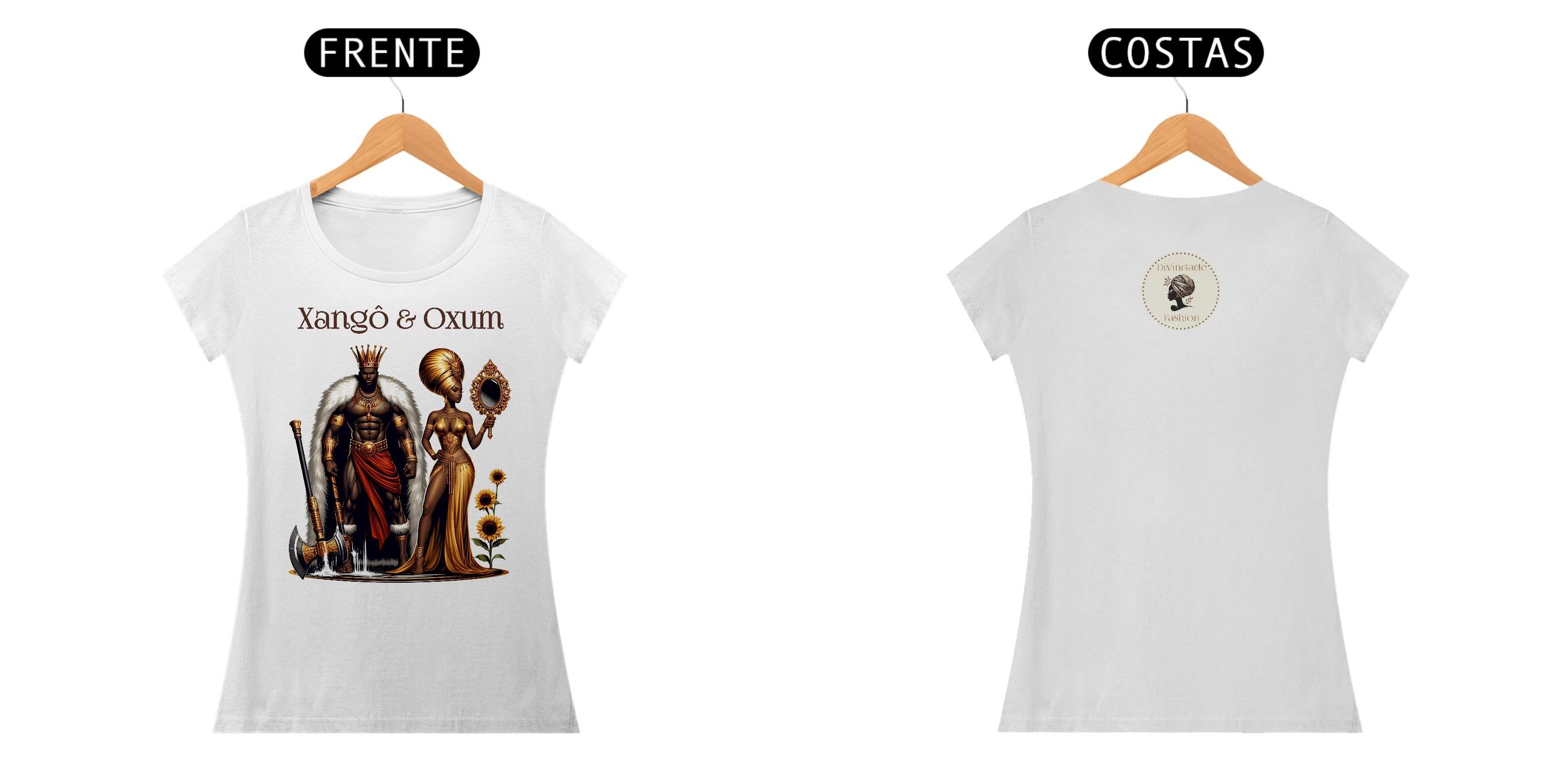 Camiseta Baby Long Xangô e Oxum