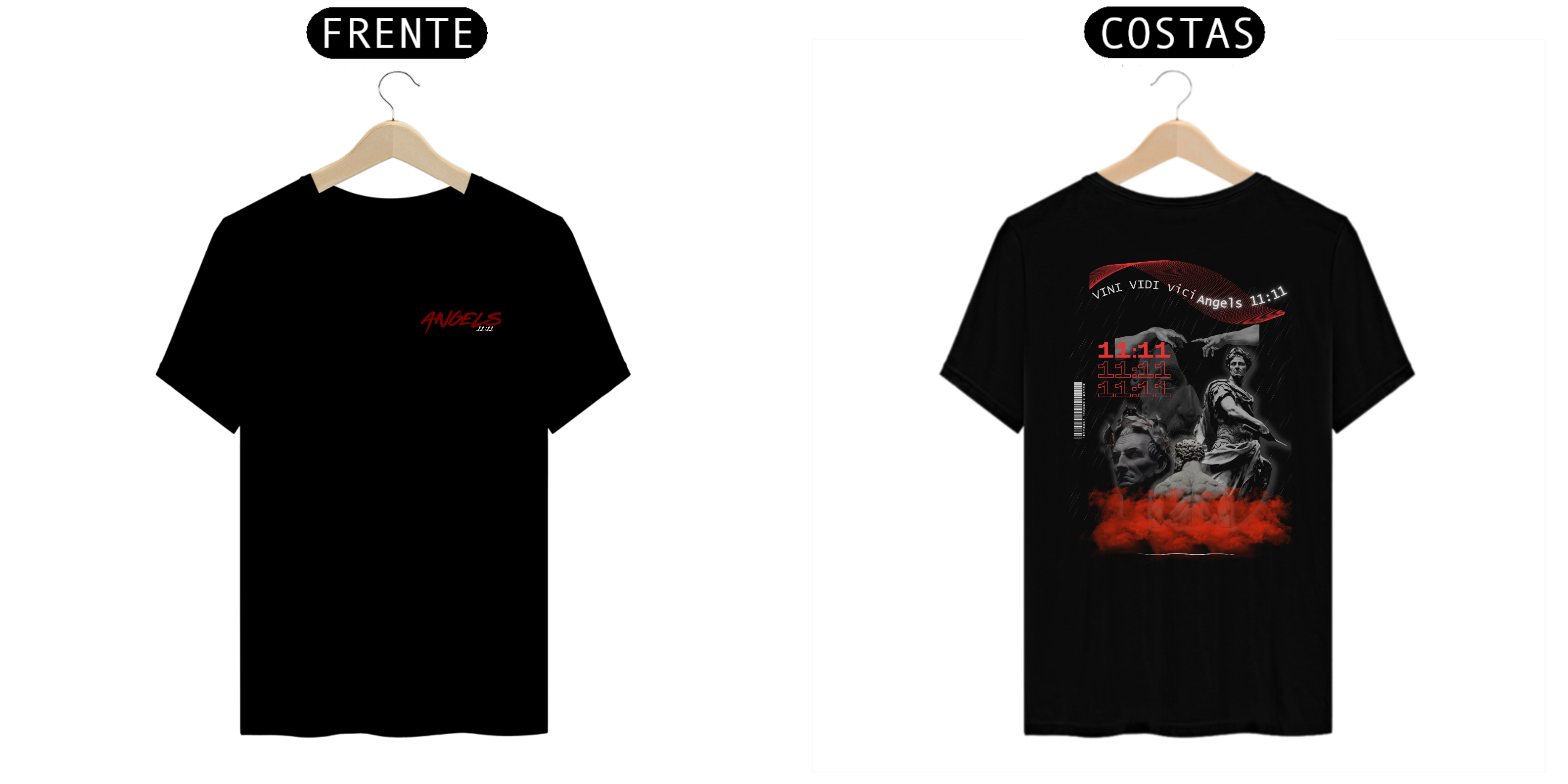 T-shirt Vini vidi vici frente e costas - Angels 11:11