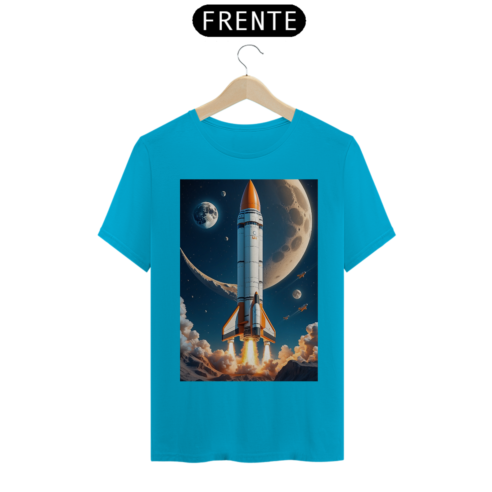 Camiseta Masculina - Foguete rumo ao infinito e além