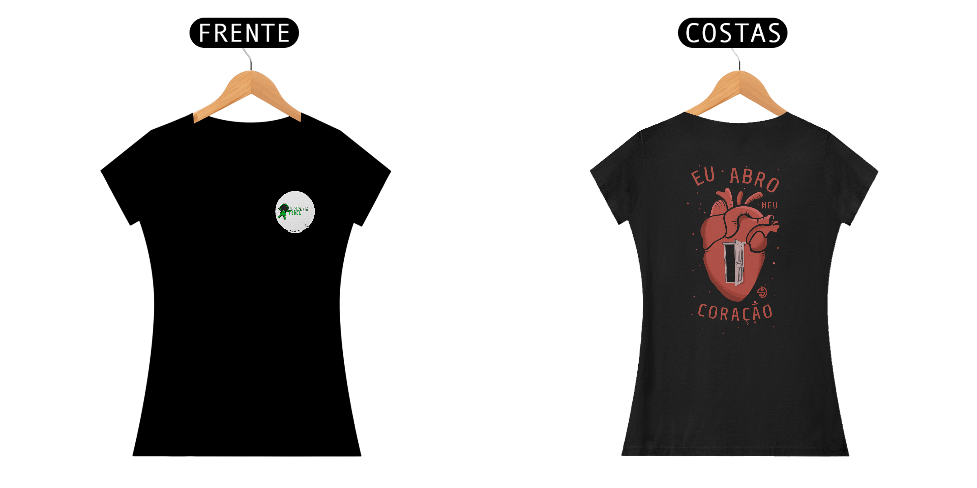 CAMISETA T-SHIRT BABY LONG PRIMIER - EU ABRO MEU CORAÇÃO