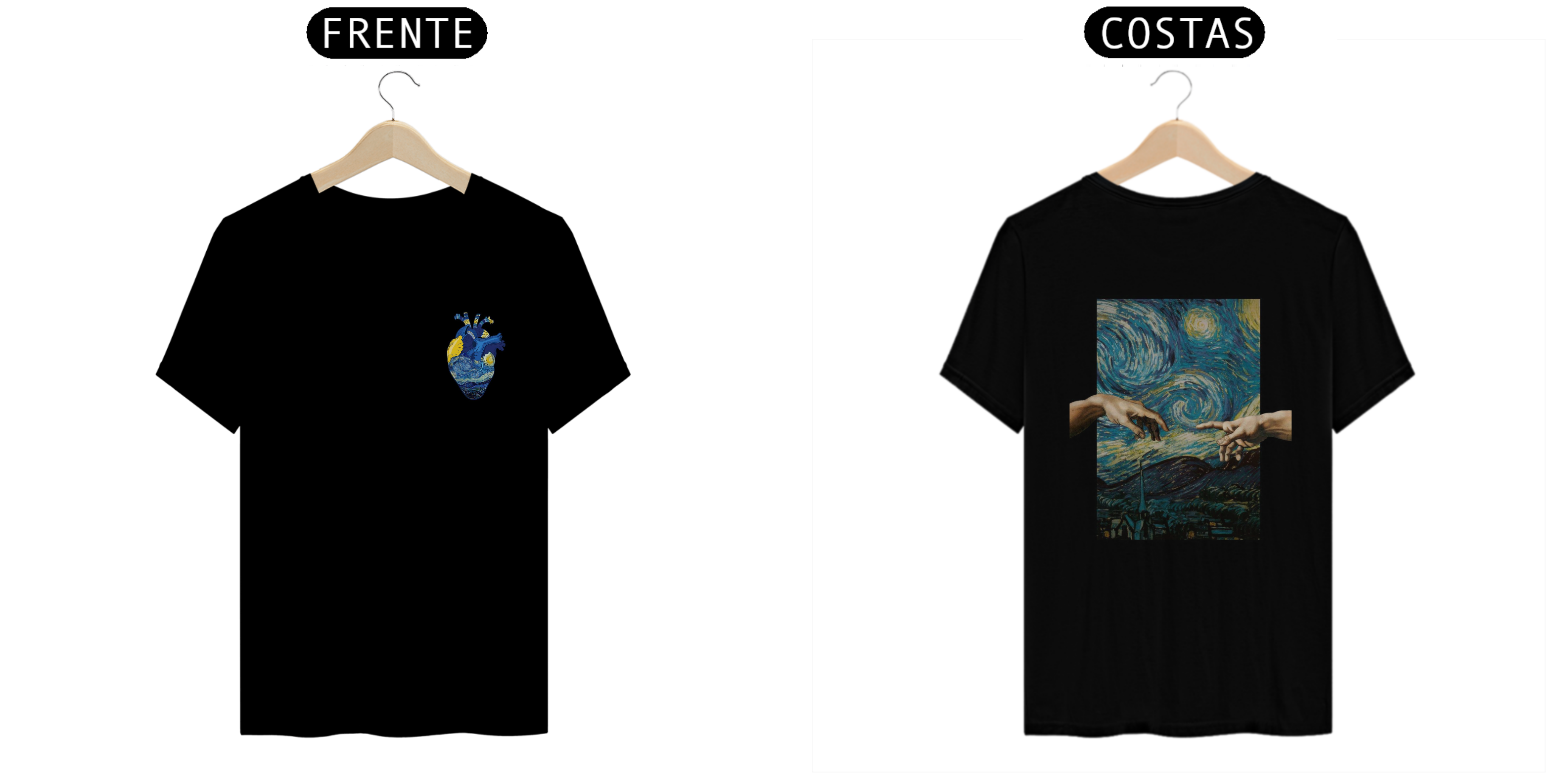 camisa preta de van gogh