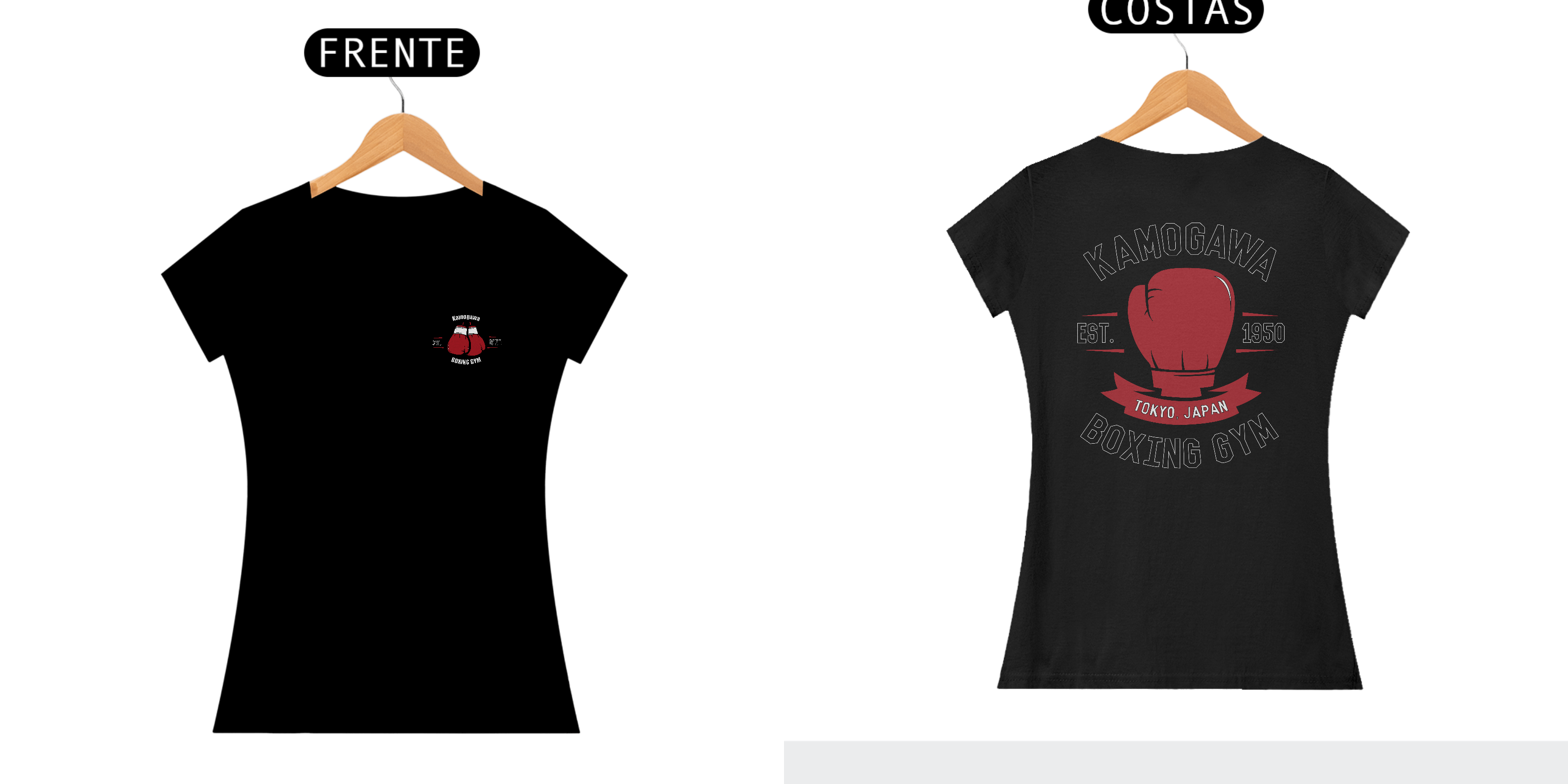 Camiseta Kamogawa boxing preta Feminina