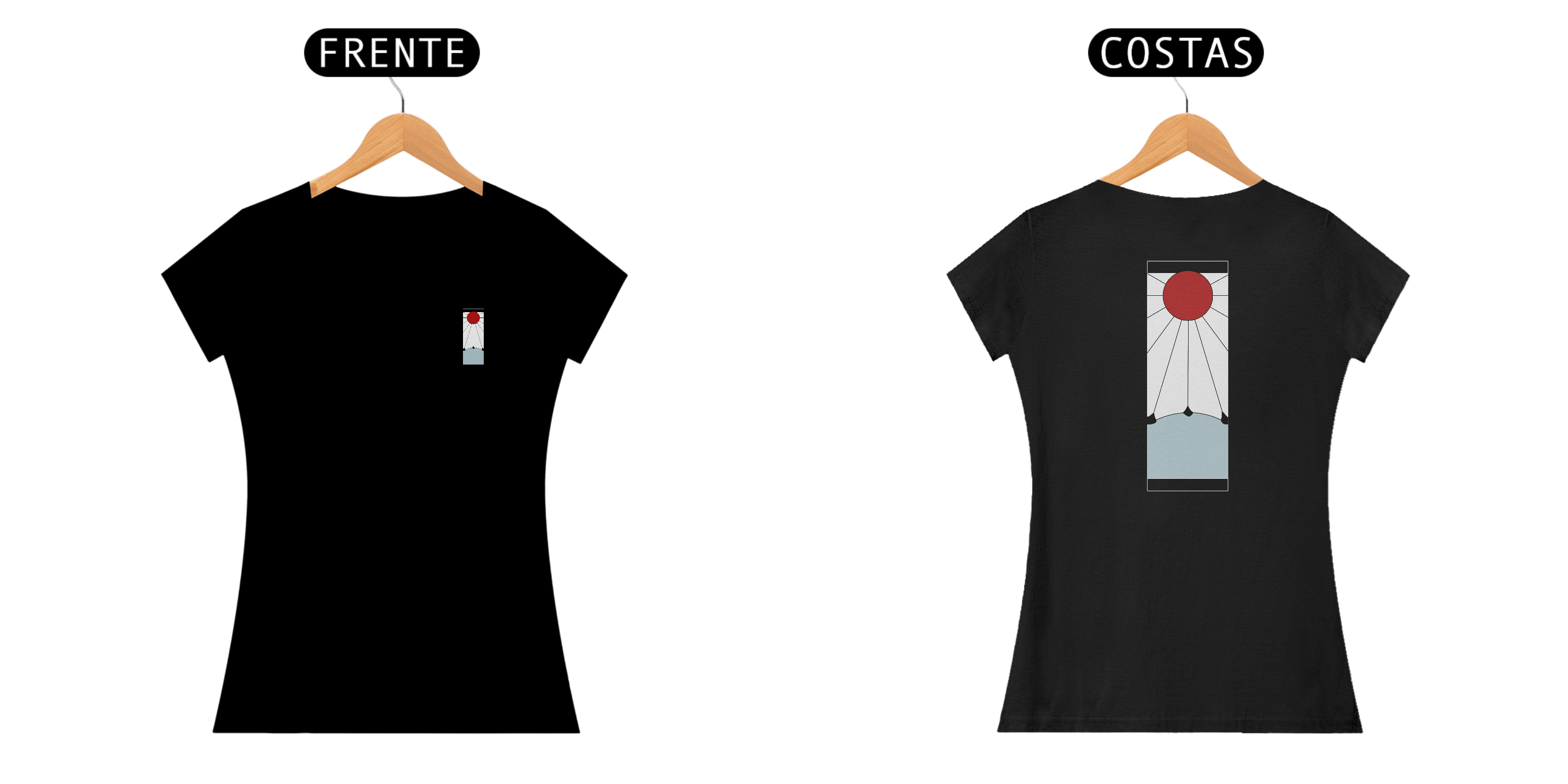 Camiseta hanafuda preta feminina