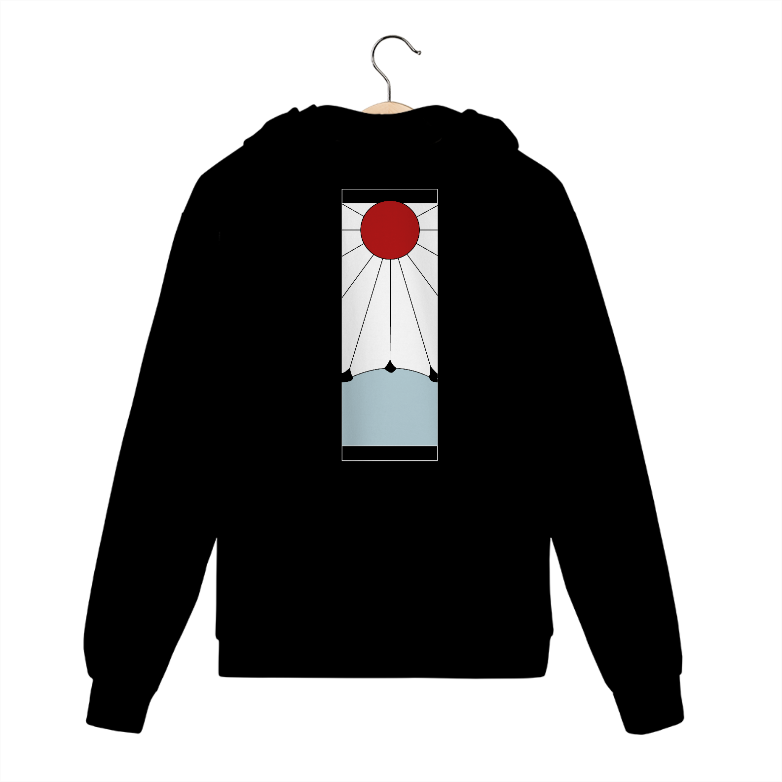 Hanafuda moletom ziper preto