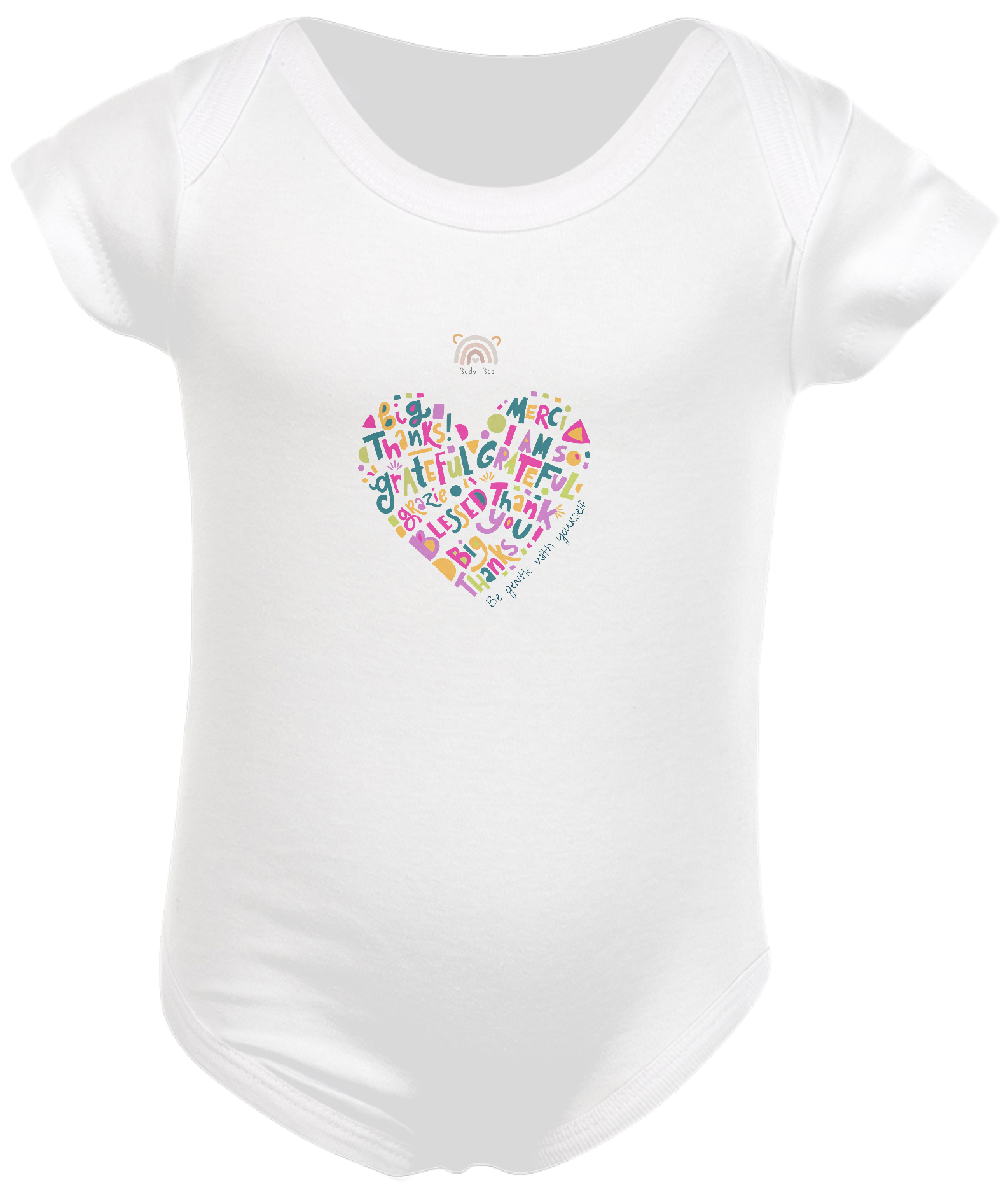 Body bebê Palavras no Coração