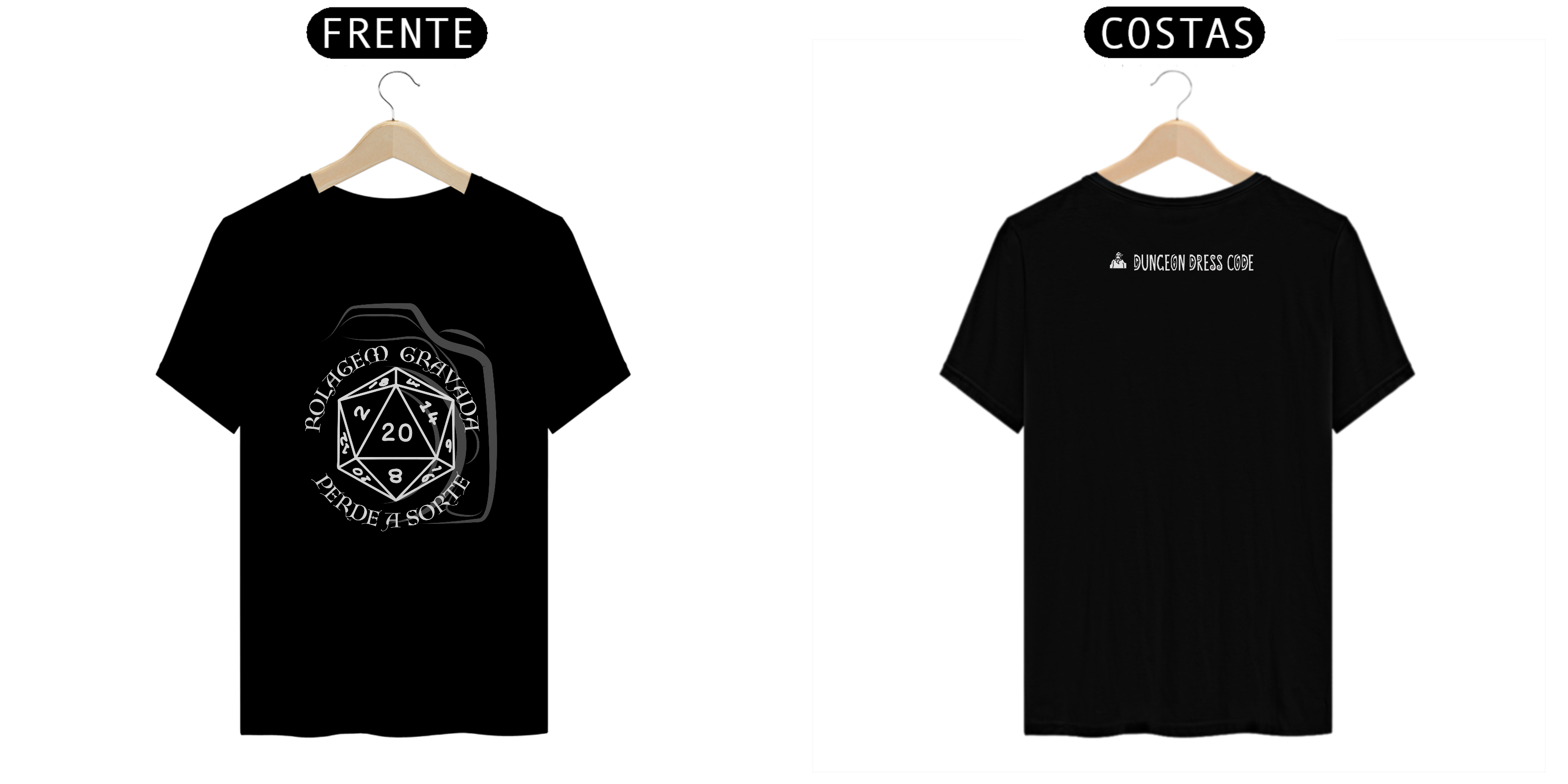 Camiseta Rolagem Gravada perde a sorte (Estampa Branca)