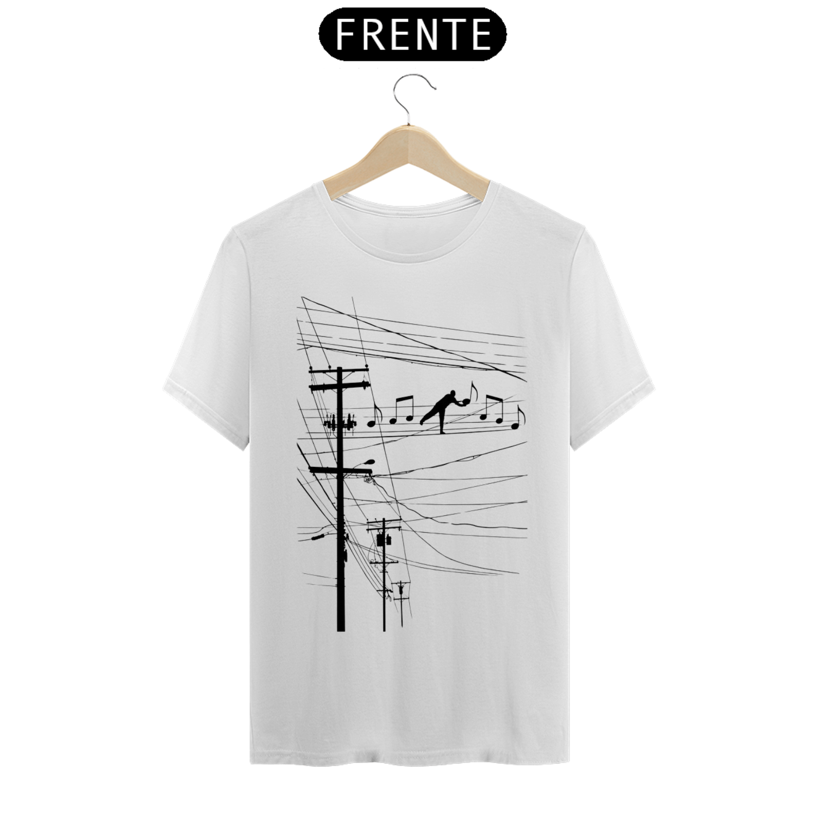 Camiseta T-Shirt Classic Estampa Nota Musical Postes 
