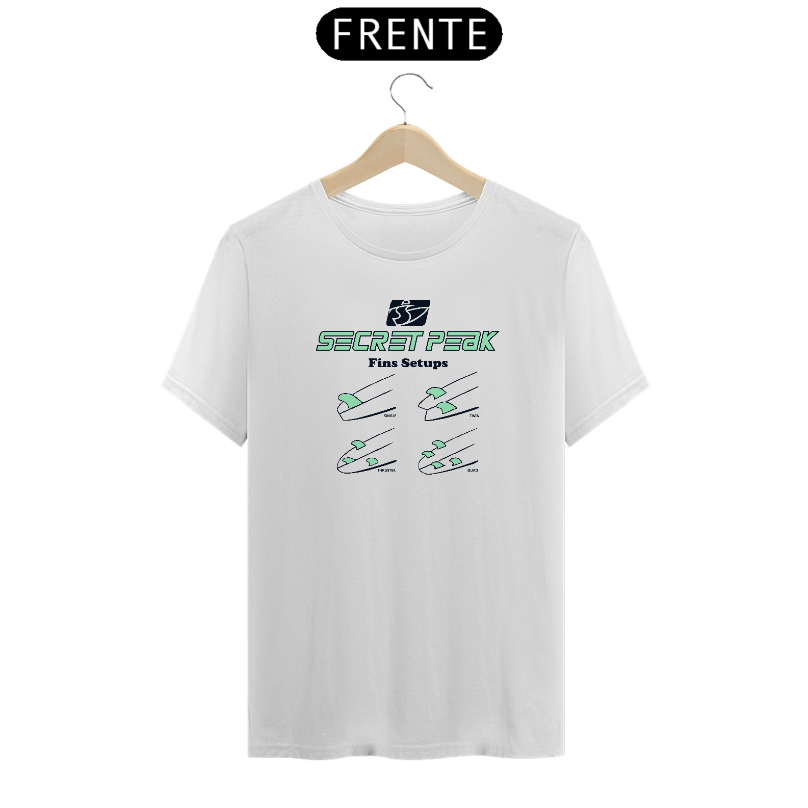 CAMISETA SECRET PEAK SURFBOARD FINS SETUPS