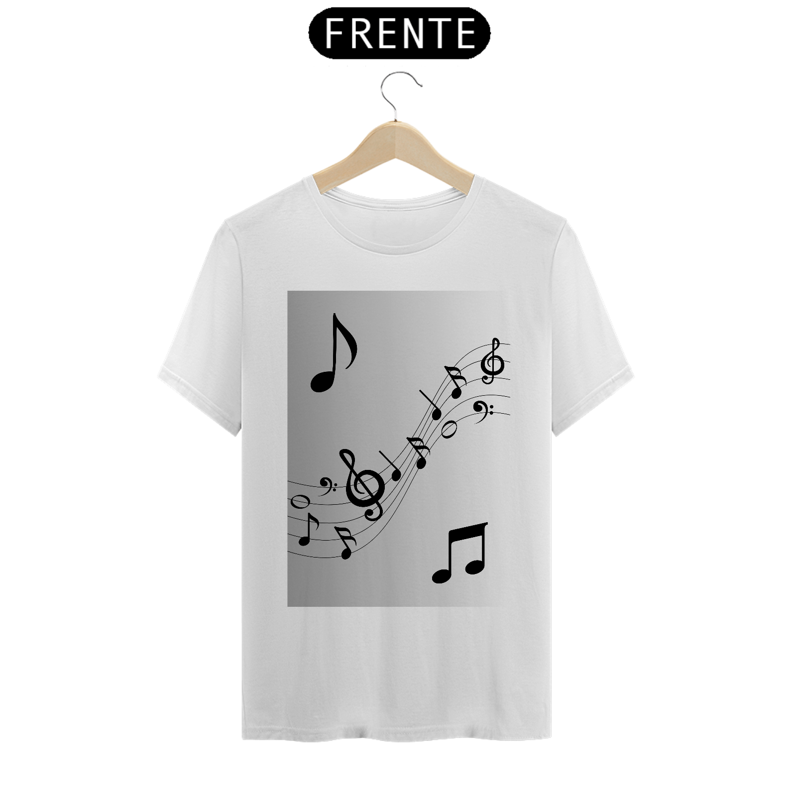 Nome do produto: Camiseta Notas Musicais