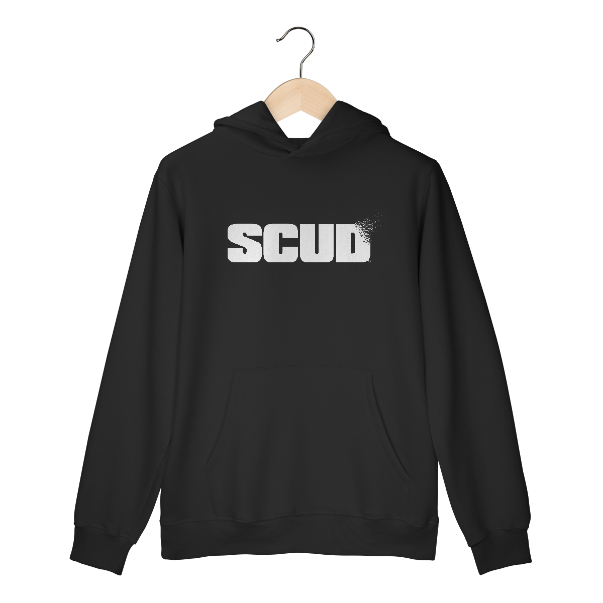 Moletom Prime Canguru SCUD c/ capuz preto - imp.: frete/costas.