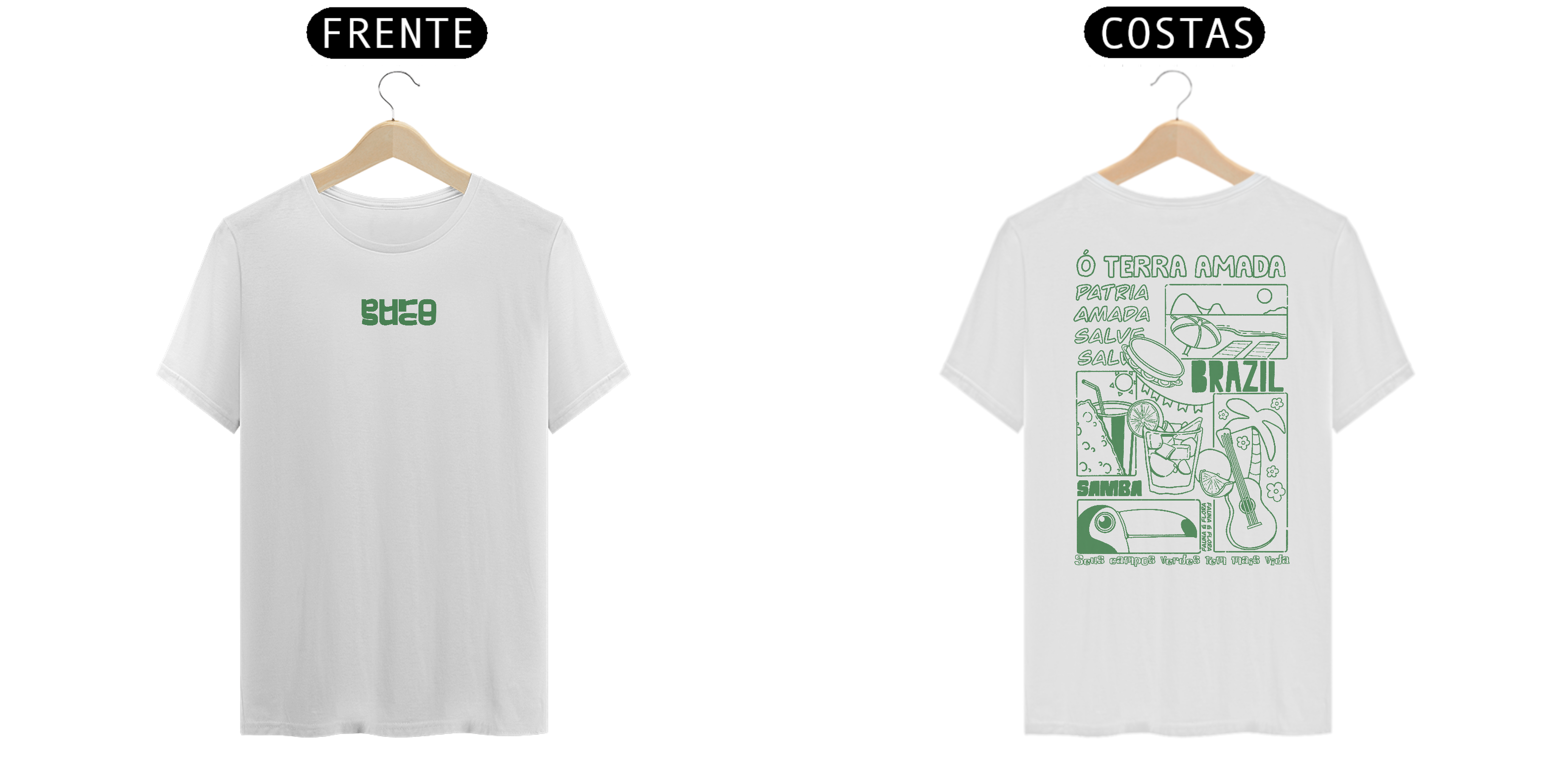 Cultura do Brasil - Cor branca - estampa verde