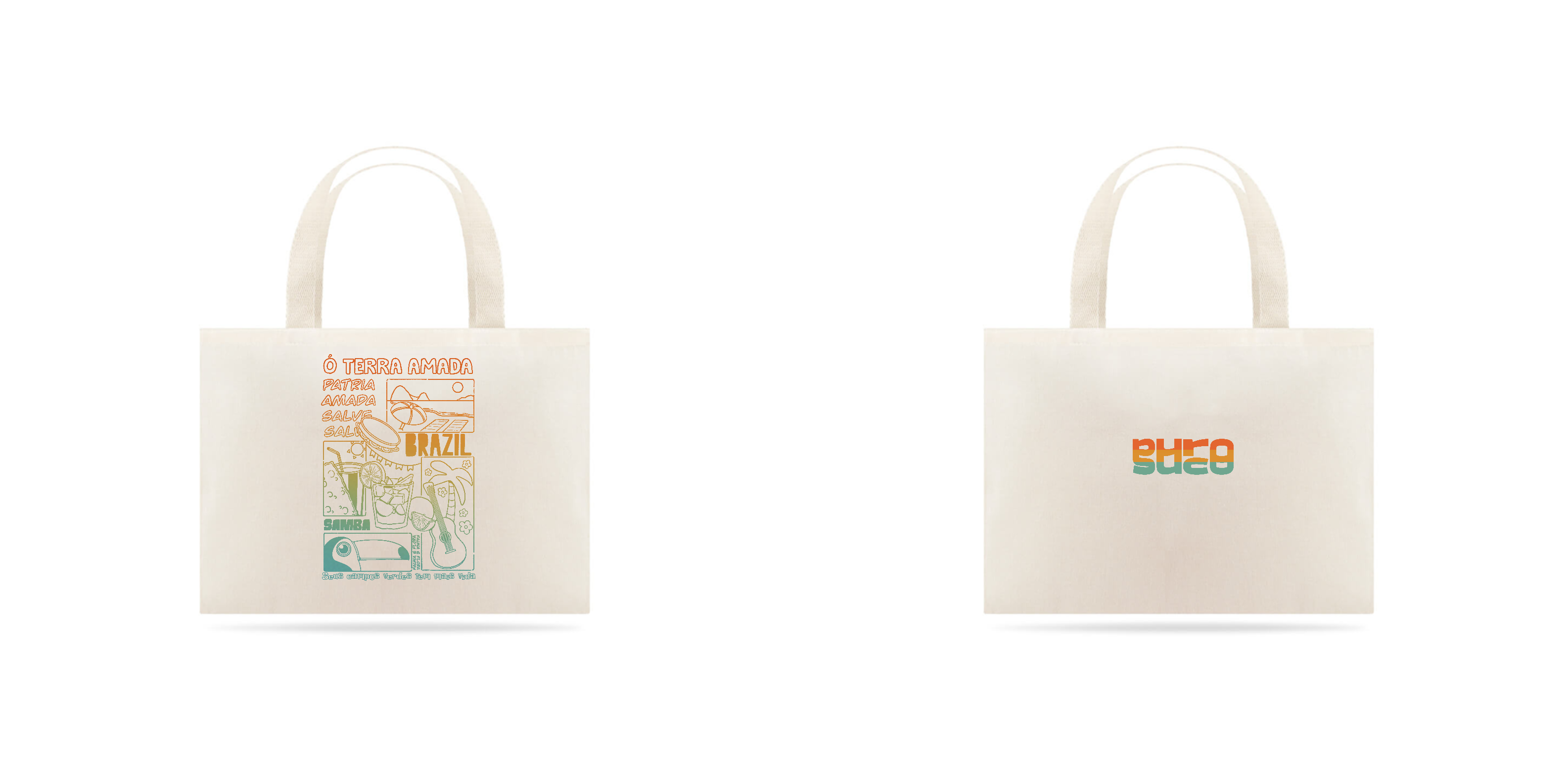 Ecobag Brasilidades Vermelho, laranja e verde