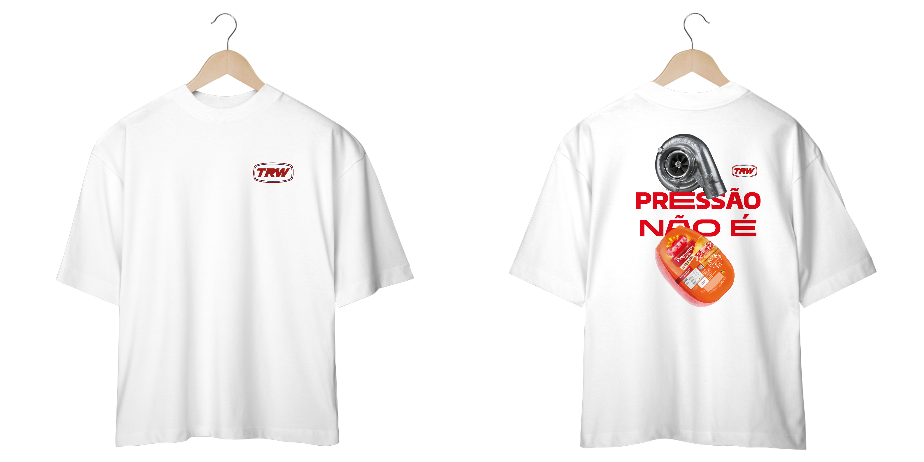 Camiseta Oversized  Pressão não é presunto