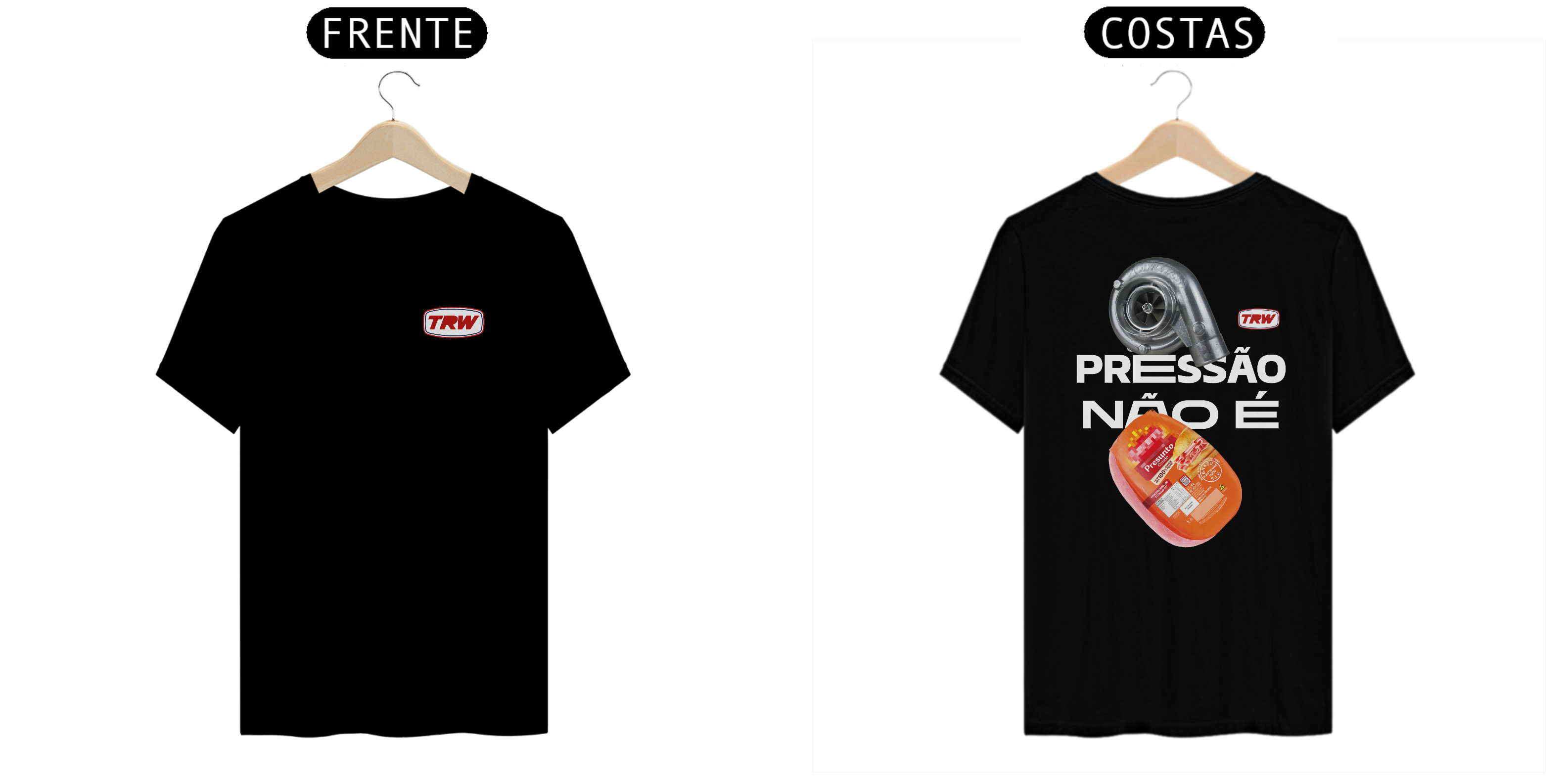 Camiseta Pressão não é presunto - Preta