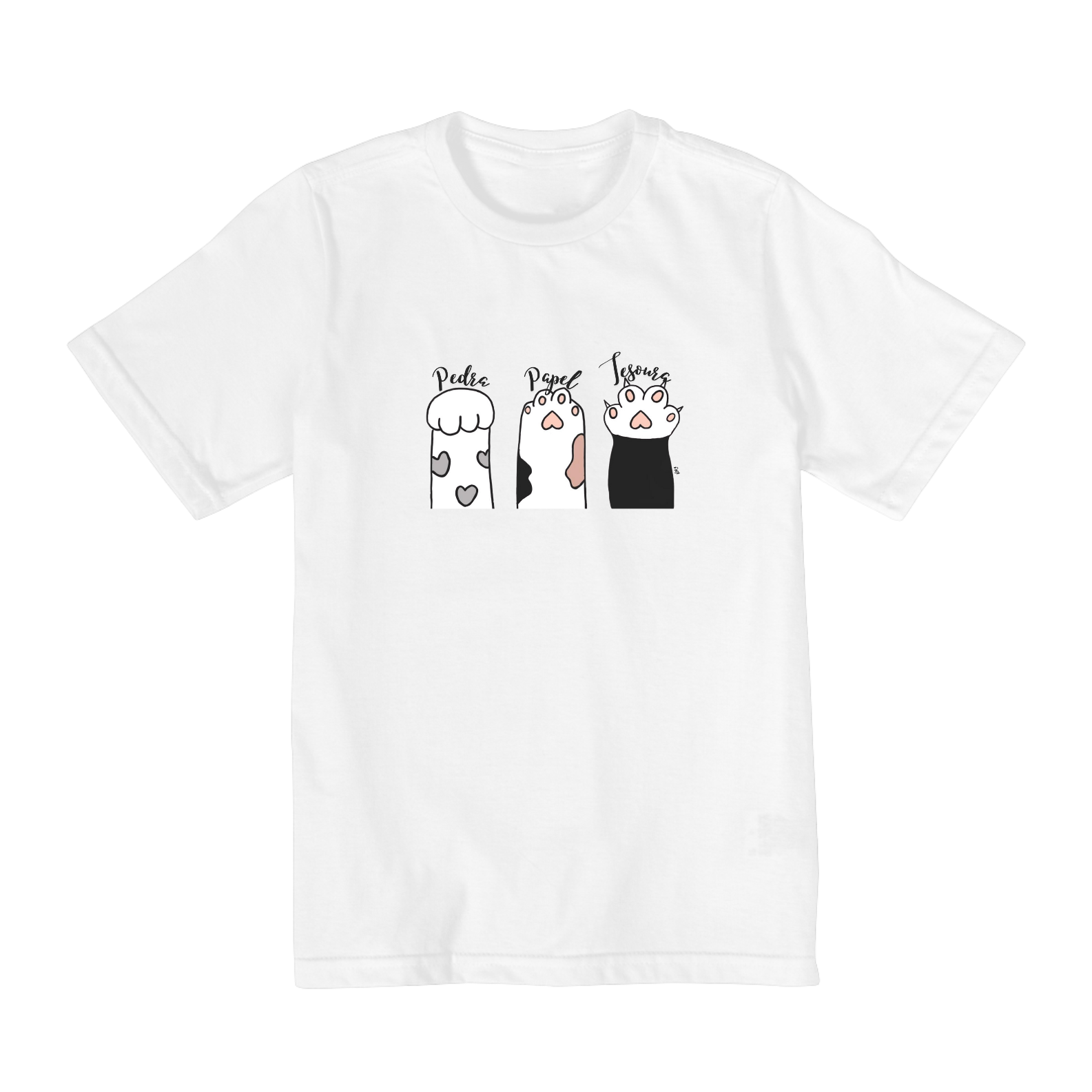 Camiseta Infantil (2 a 8 anos) - Pedra, papel, tesoura