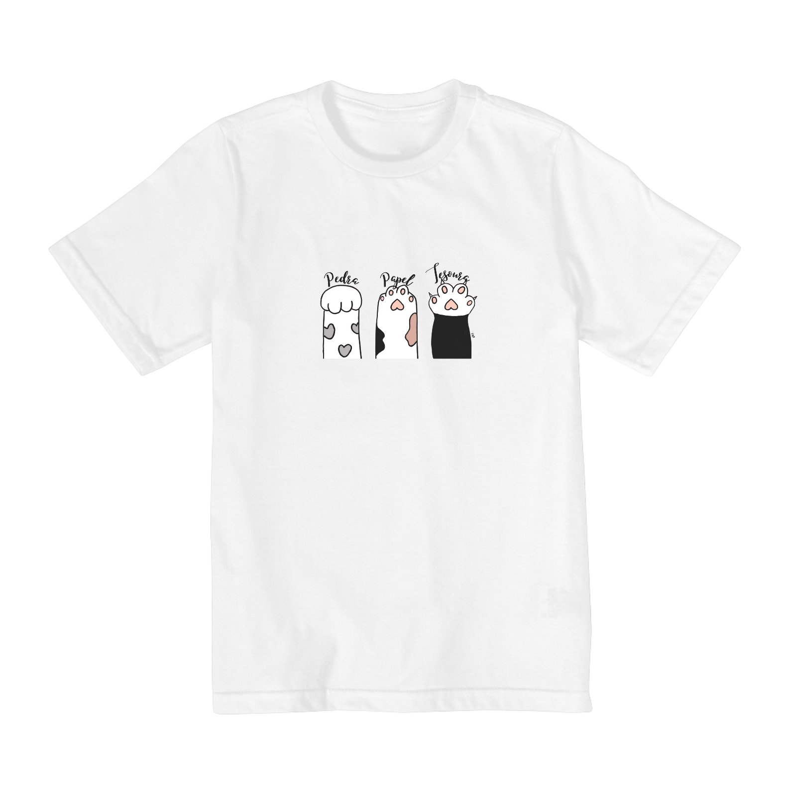Camiseta Infantil (10 a 14) - Pedra, Papel, Tesoura