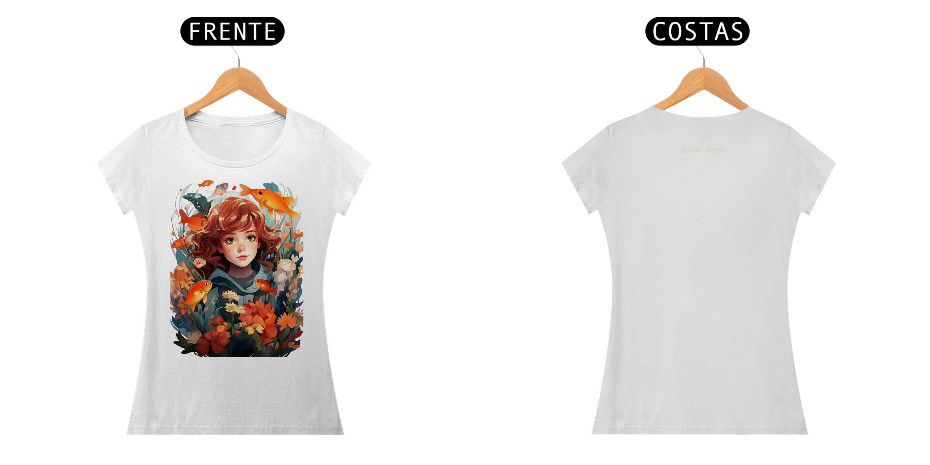 Camiseta Baby Long Classic Brilho Ruivo