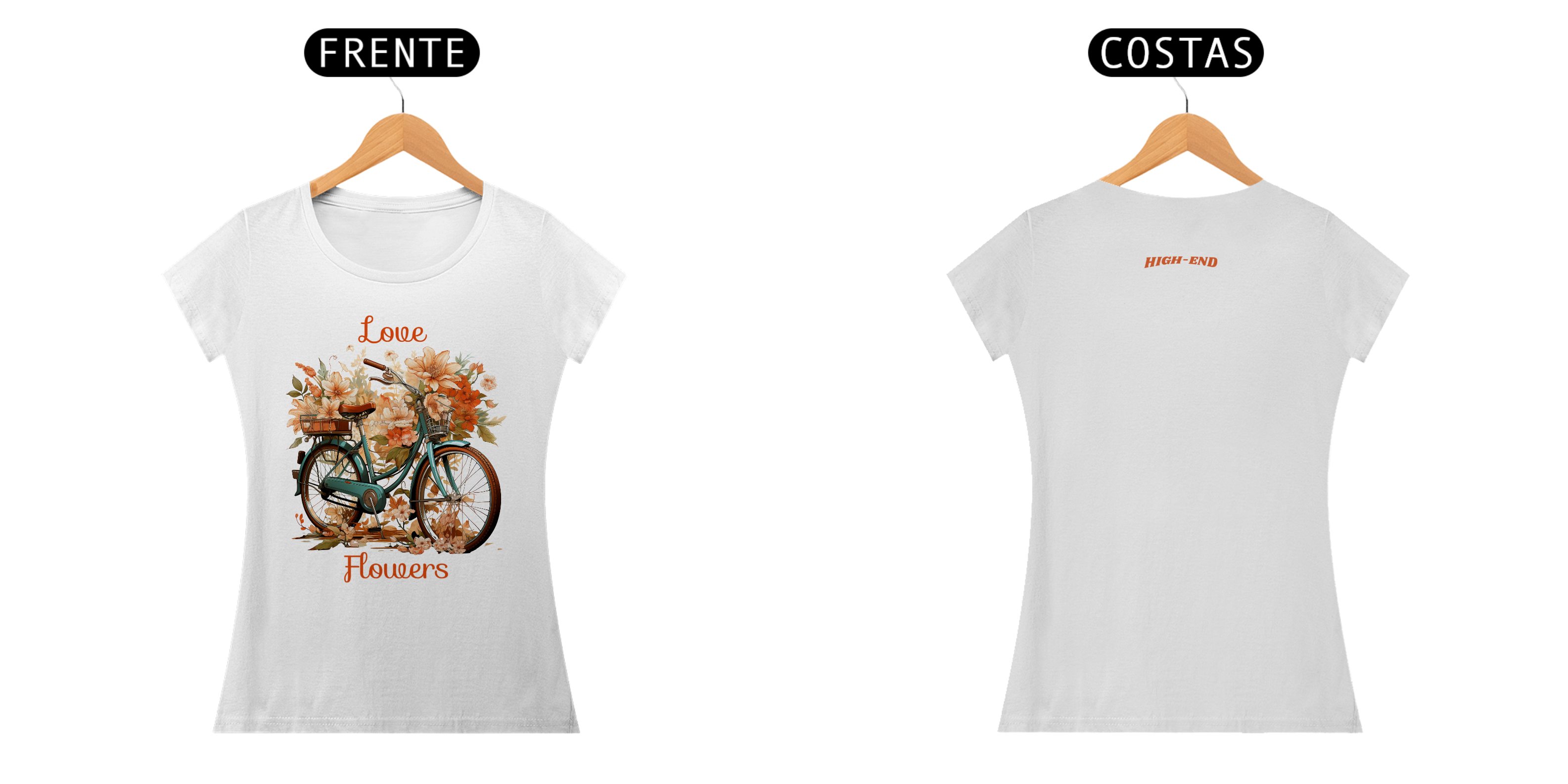 Camiseta Baby Long Quality Love Flowers