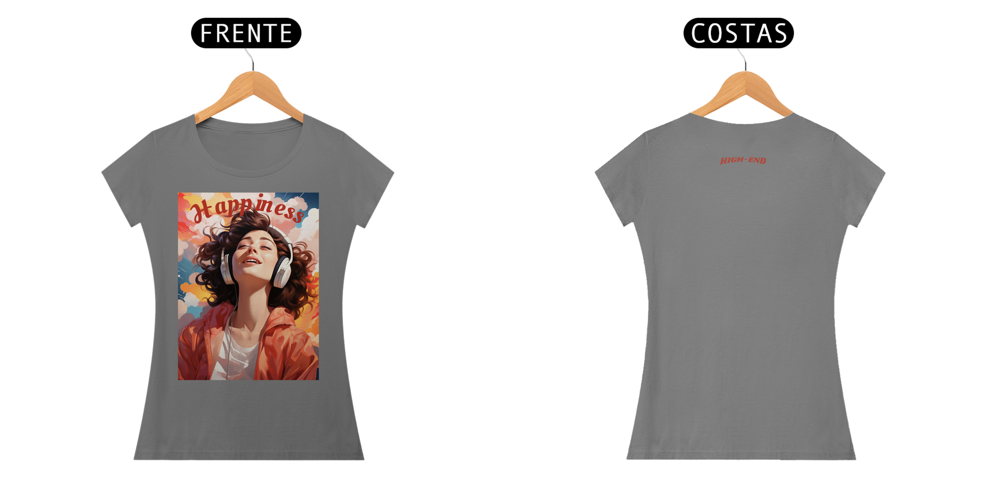 Camiseta Estonada Baby Long Happiness